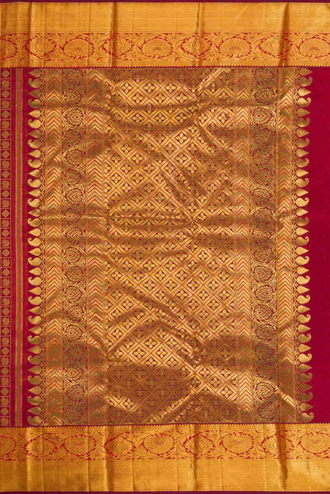 Maroon Dual Tone Kanchipuram Silk Saree