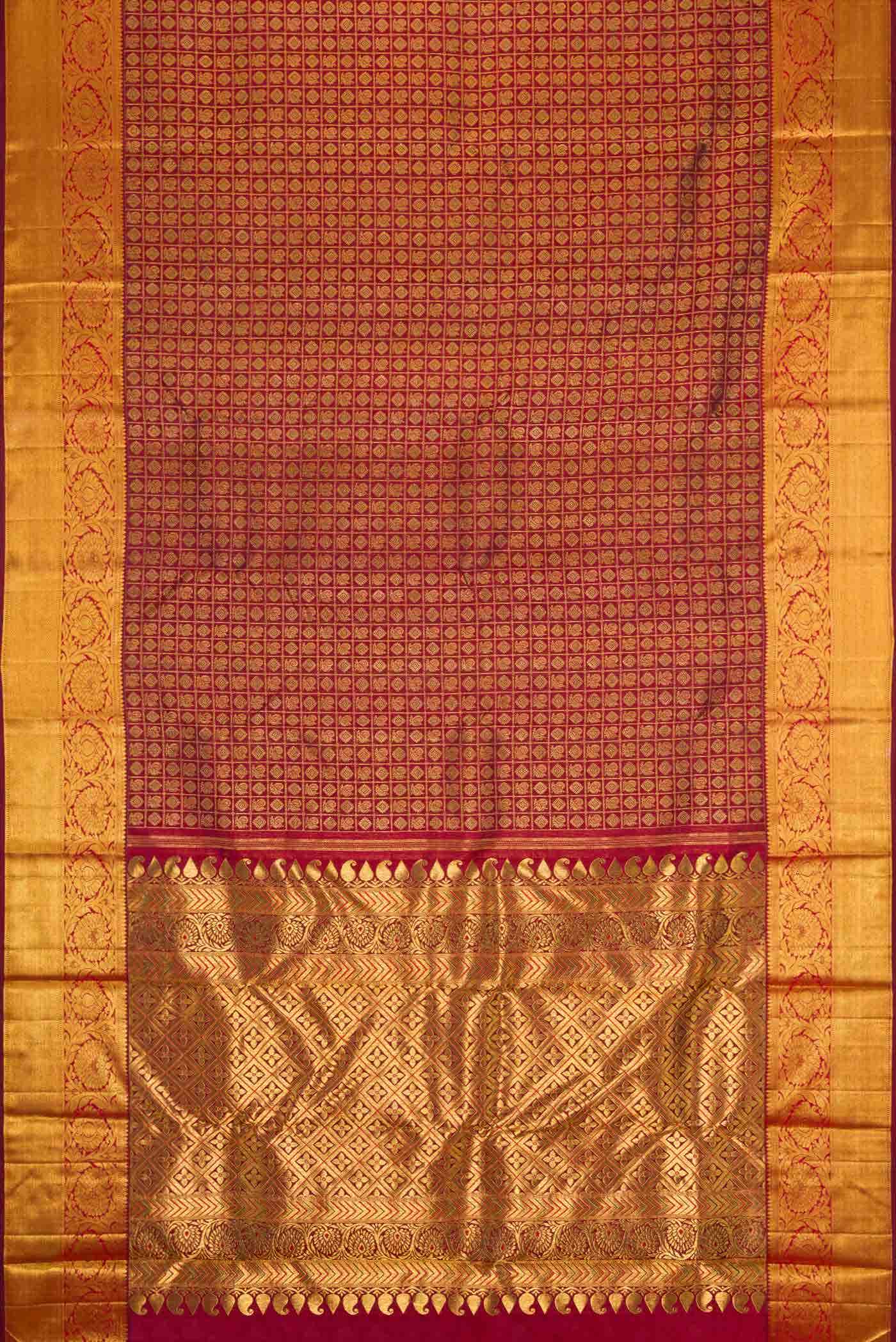 Maroon Dual Tone Kanchipuram Silk Saree