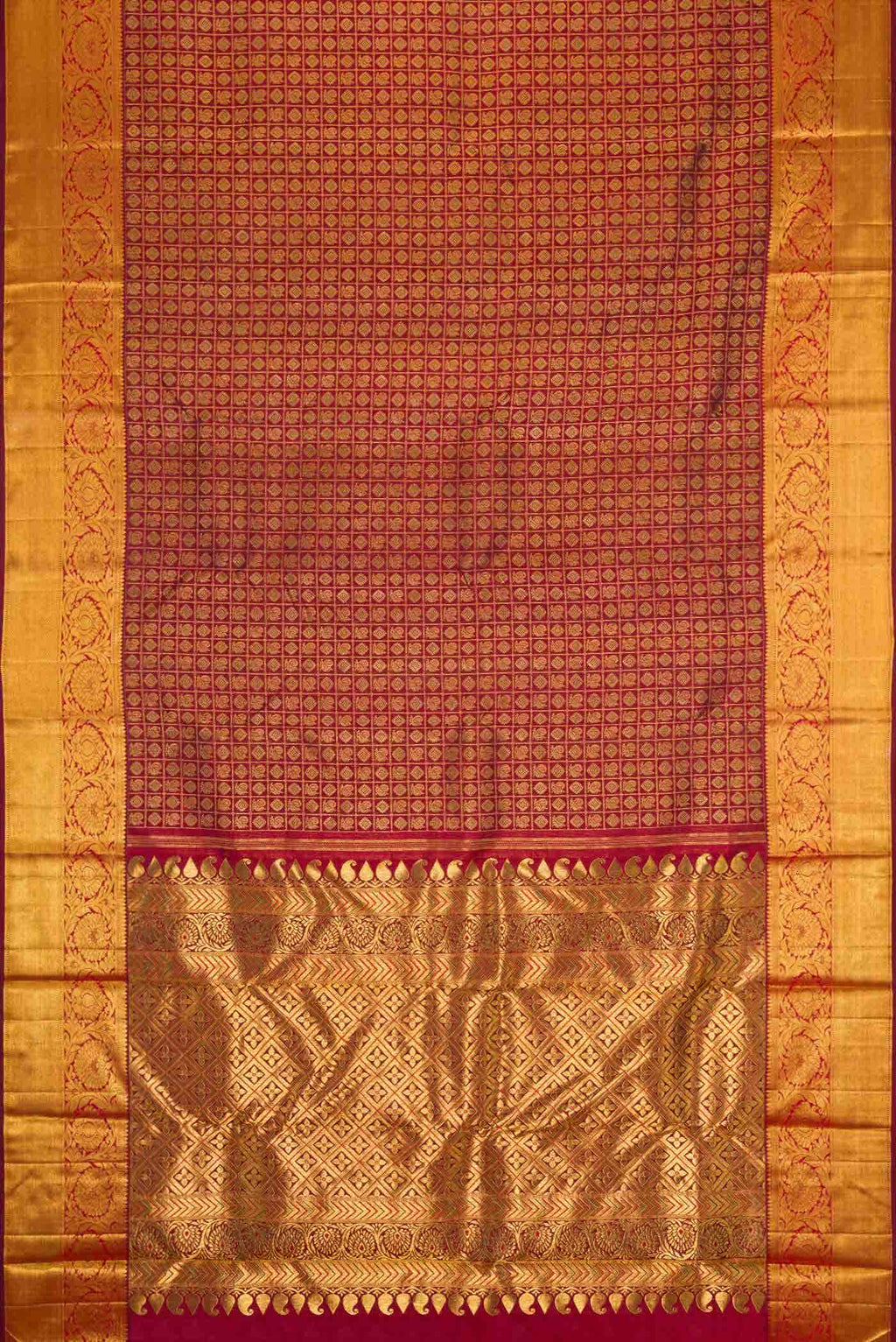 Maroon Dual Tone Kanchipuram Silk Saree