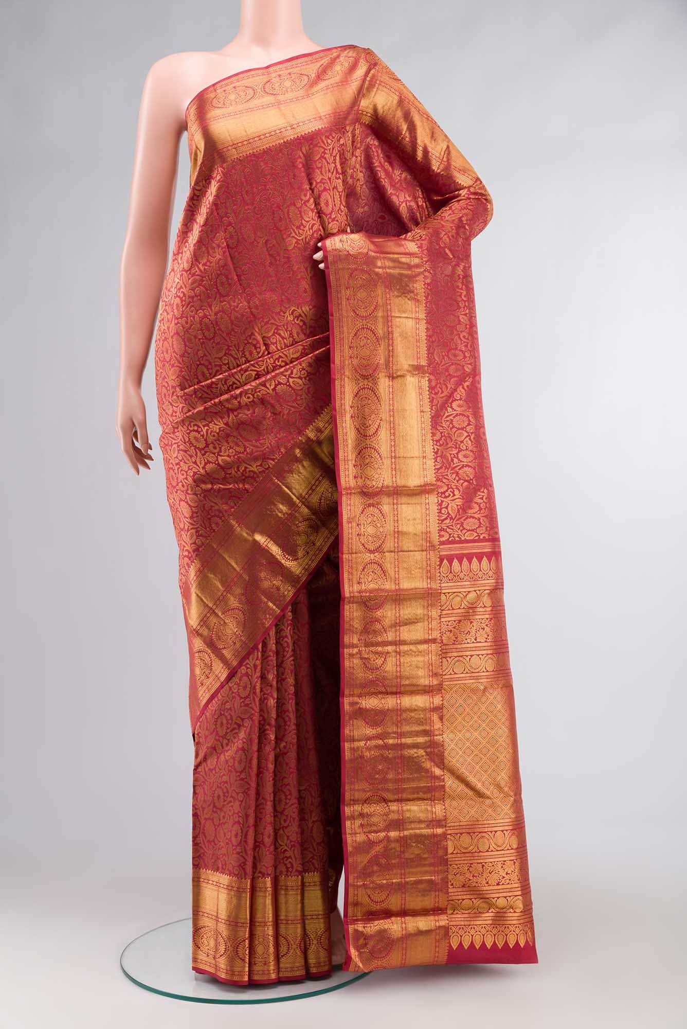 Maroon Kanchipuram Silk Saree