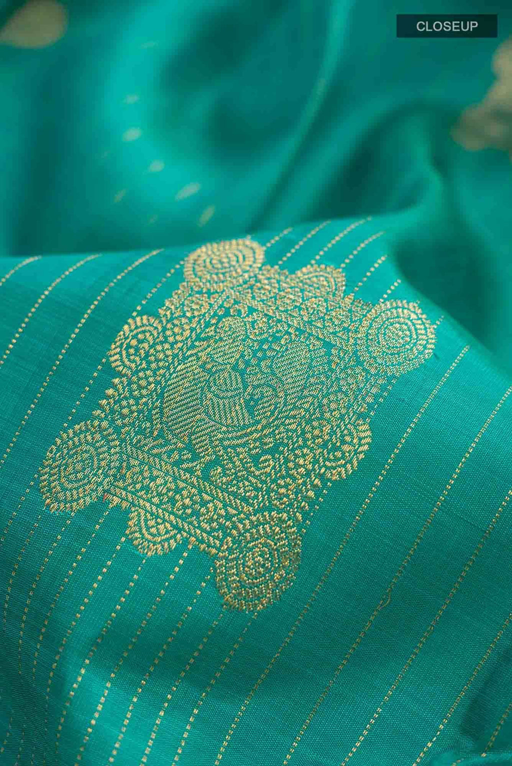 Turquoise Kanchipuram Silk Saree