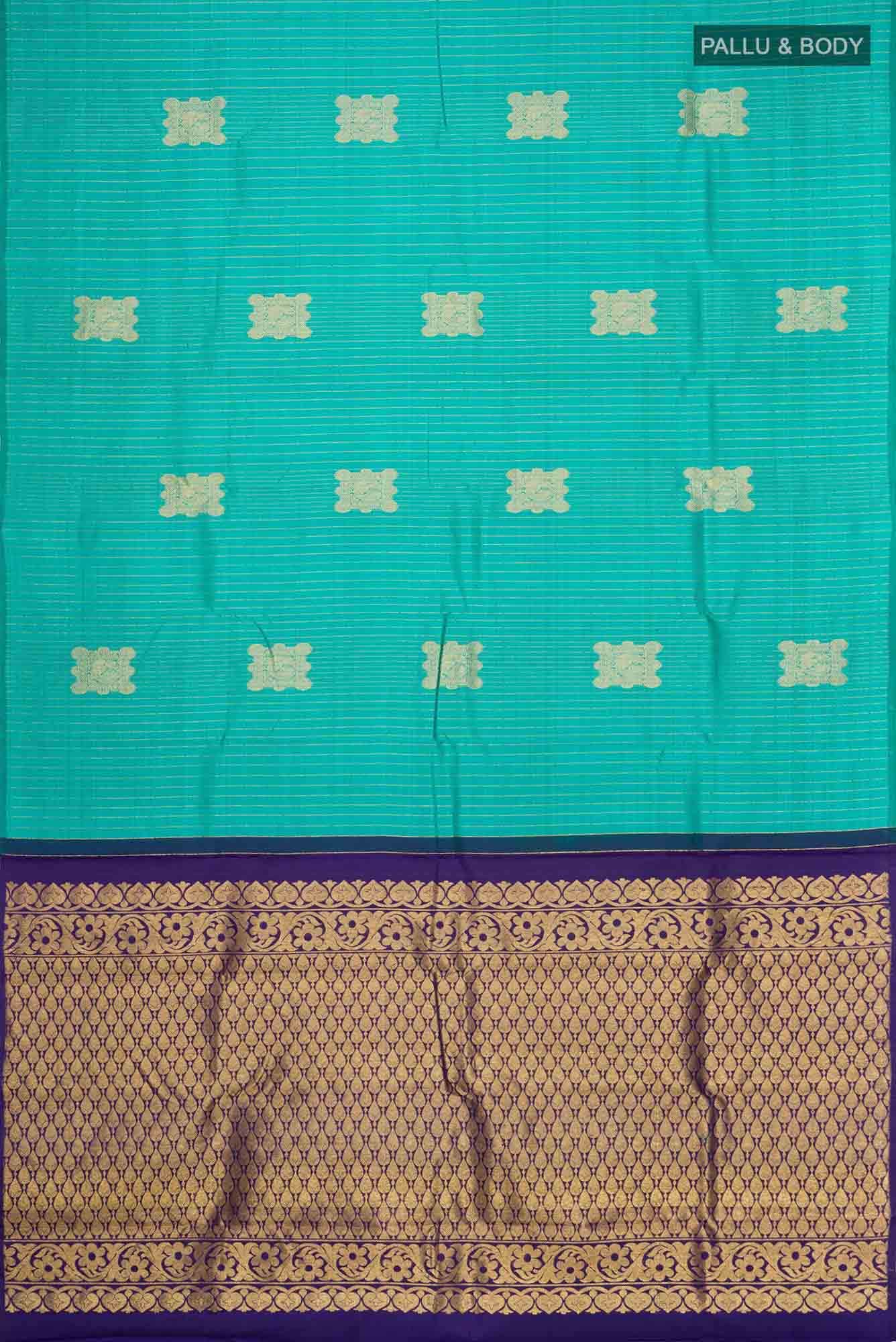 Turquoise Kanchipuram Silk Saree