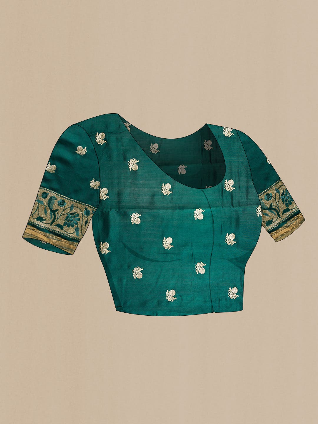 Bottle Green Tussar Silk Saree