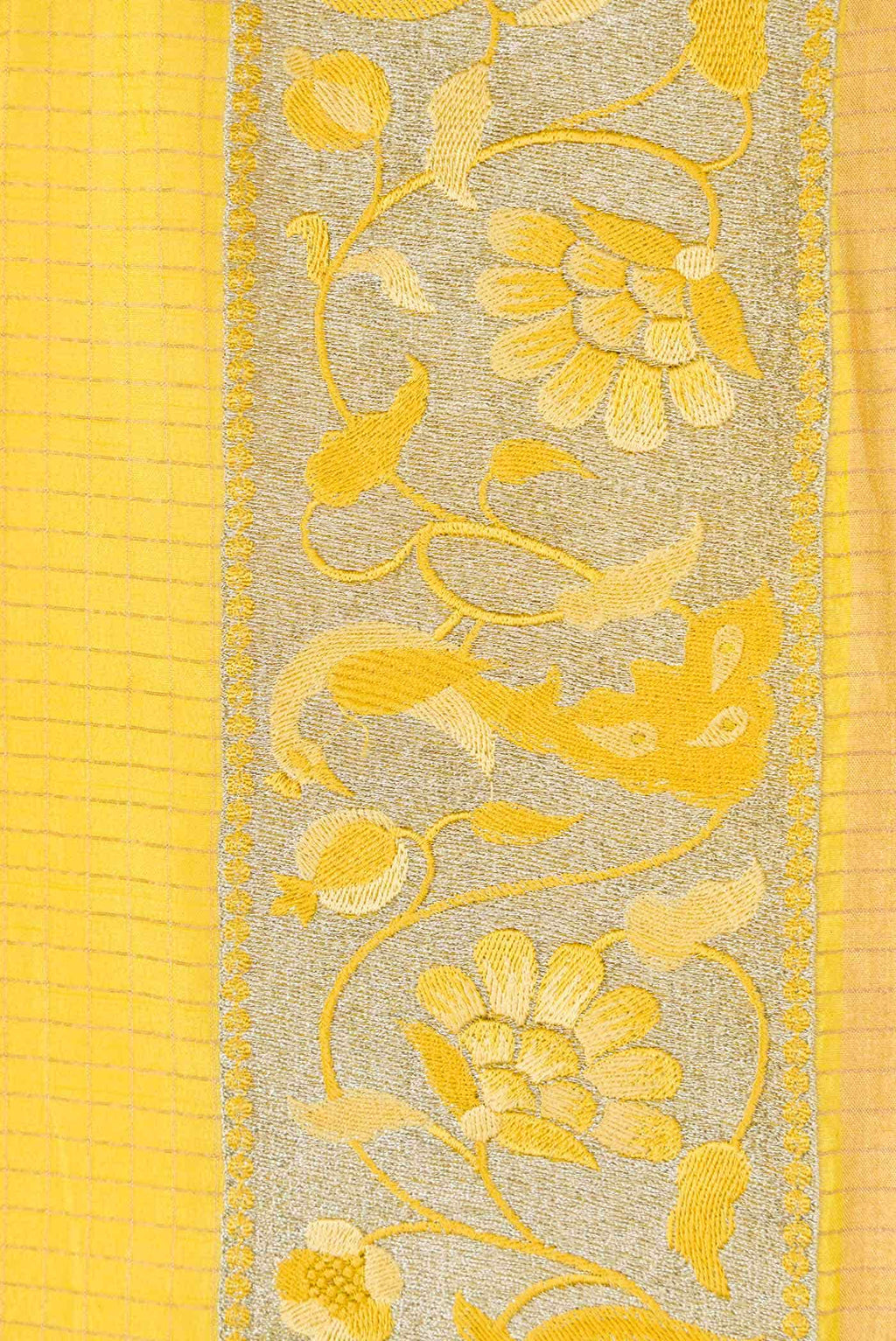 Yellow Tussar Silk Saree