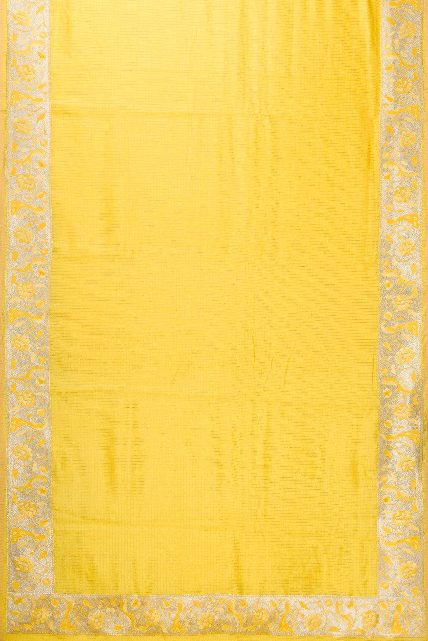 Yellow Tussar Silk Saree