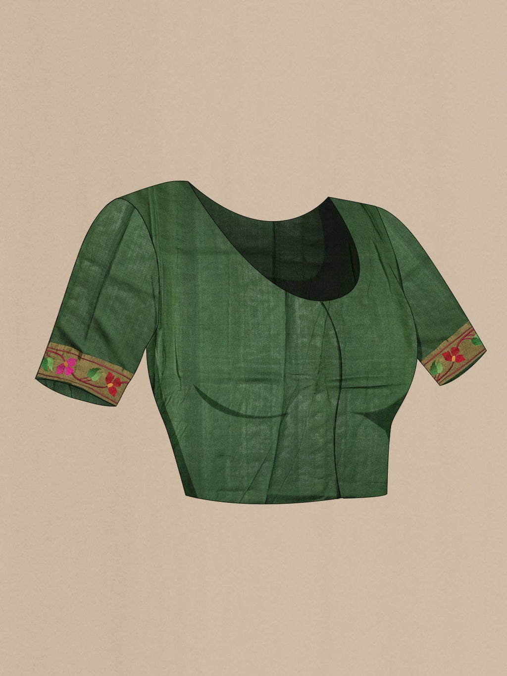 Olive Green Bhagalpuri Tussar Silk Saree