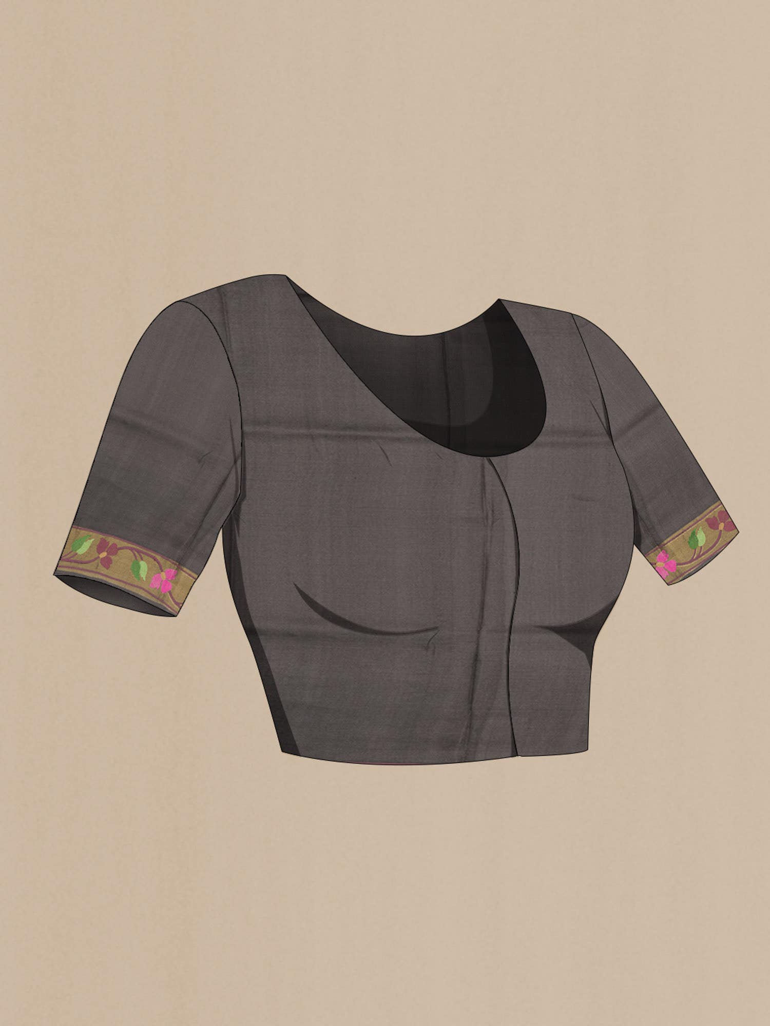 Brown Tussar Silk Saree
