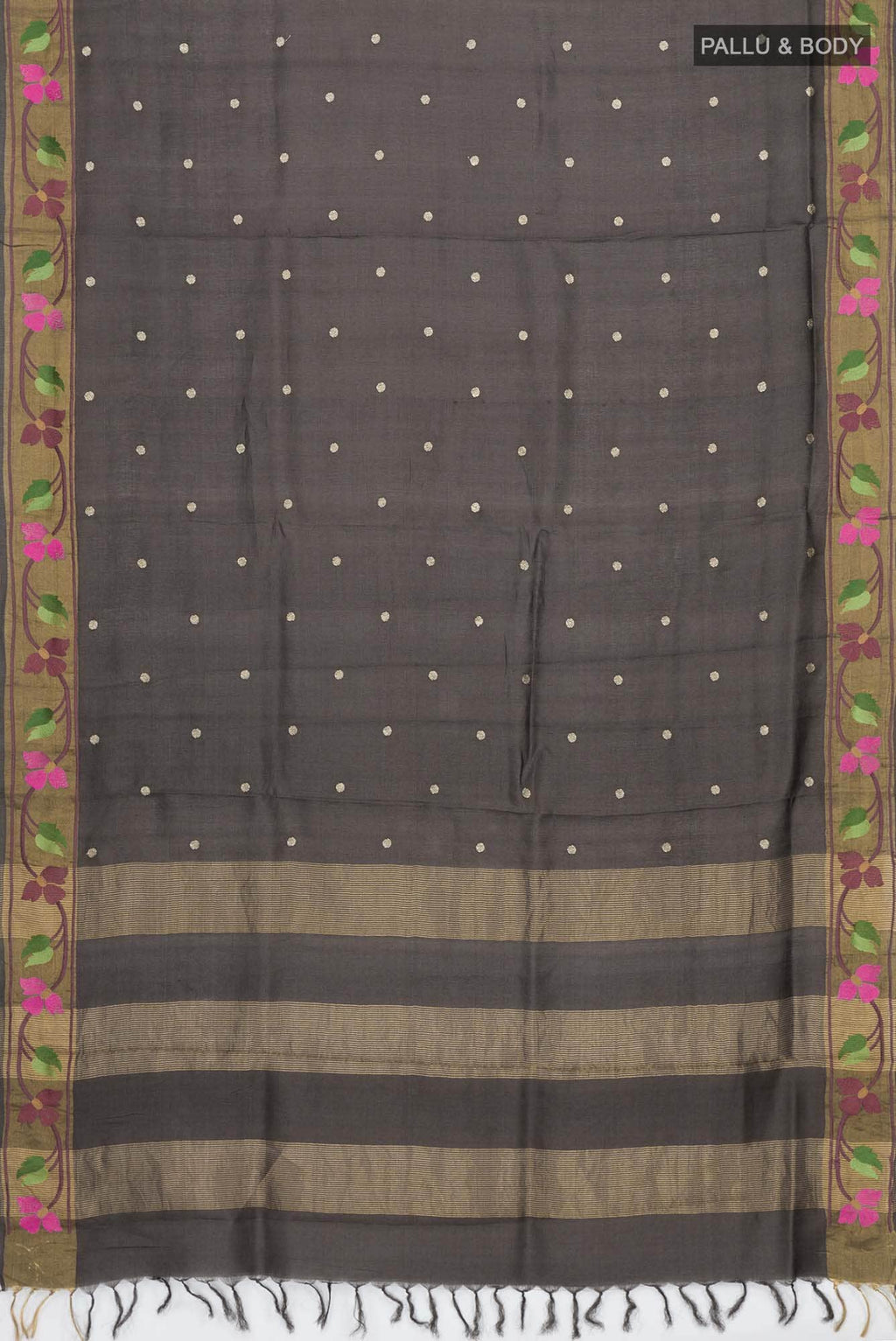 Brown Tussar Silk Saree