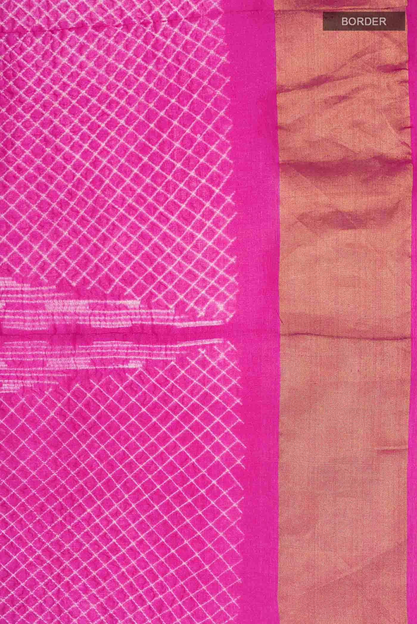 Pink Tussar Silk Saree