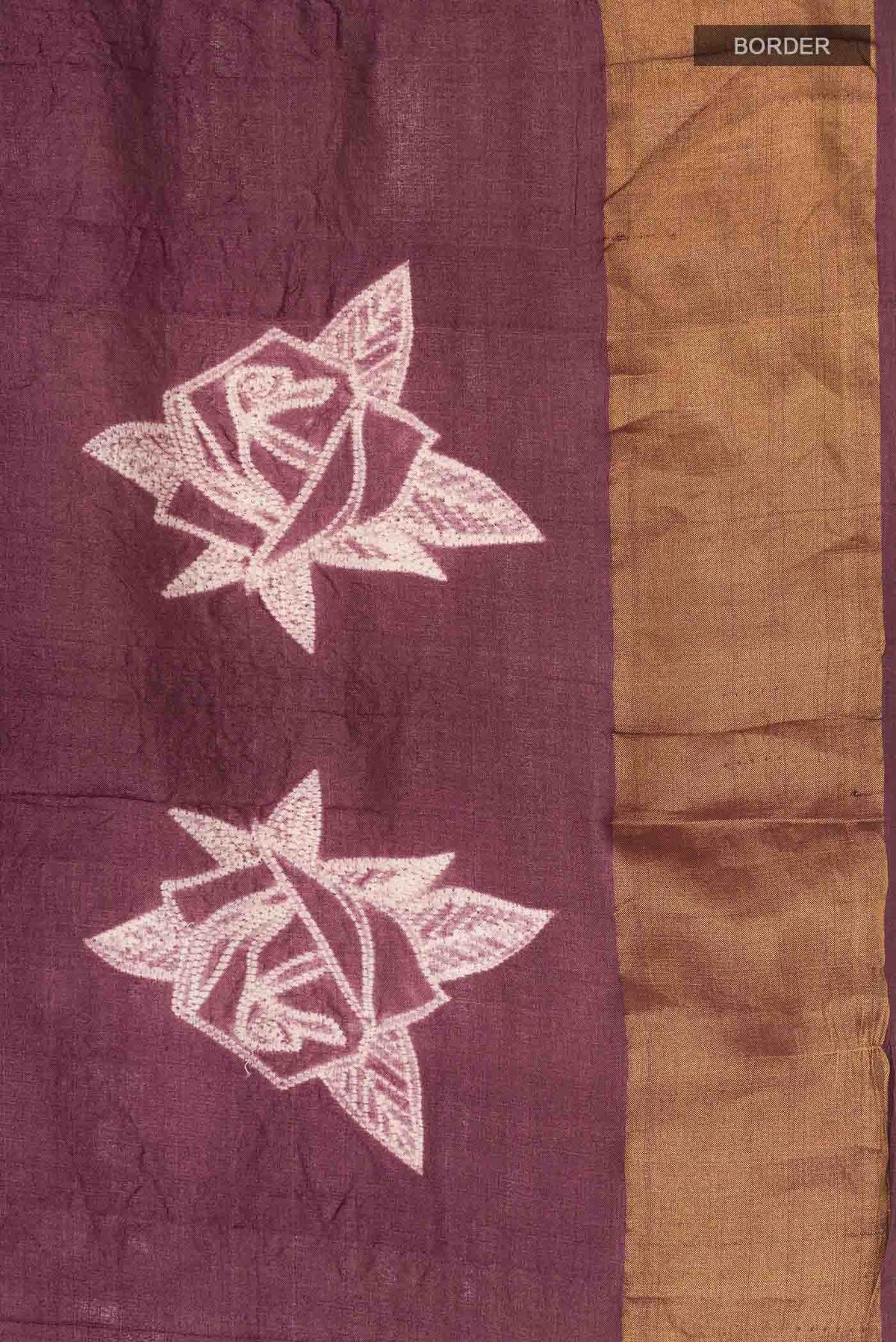 Brown Tussar Silk Saree