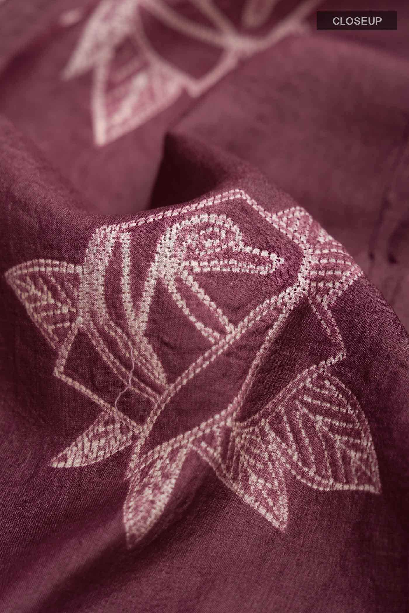 Brown Tussar Silk Saree