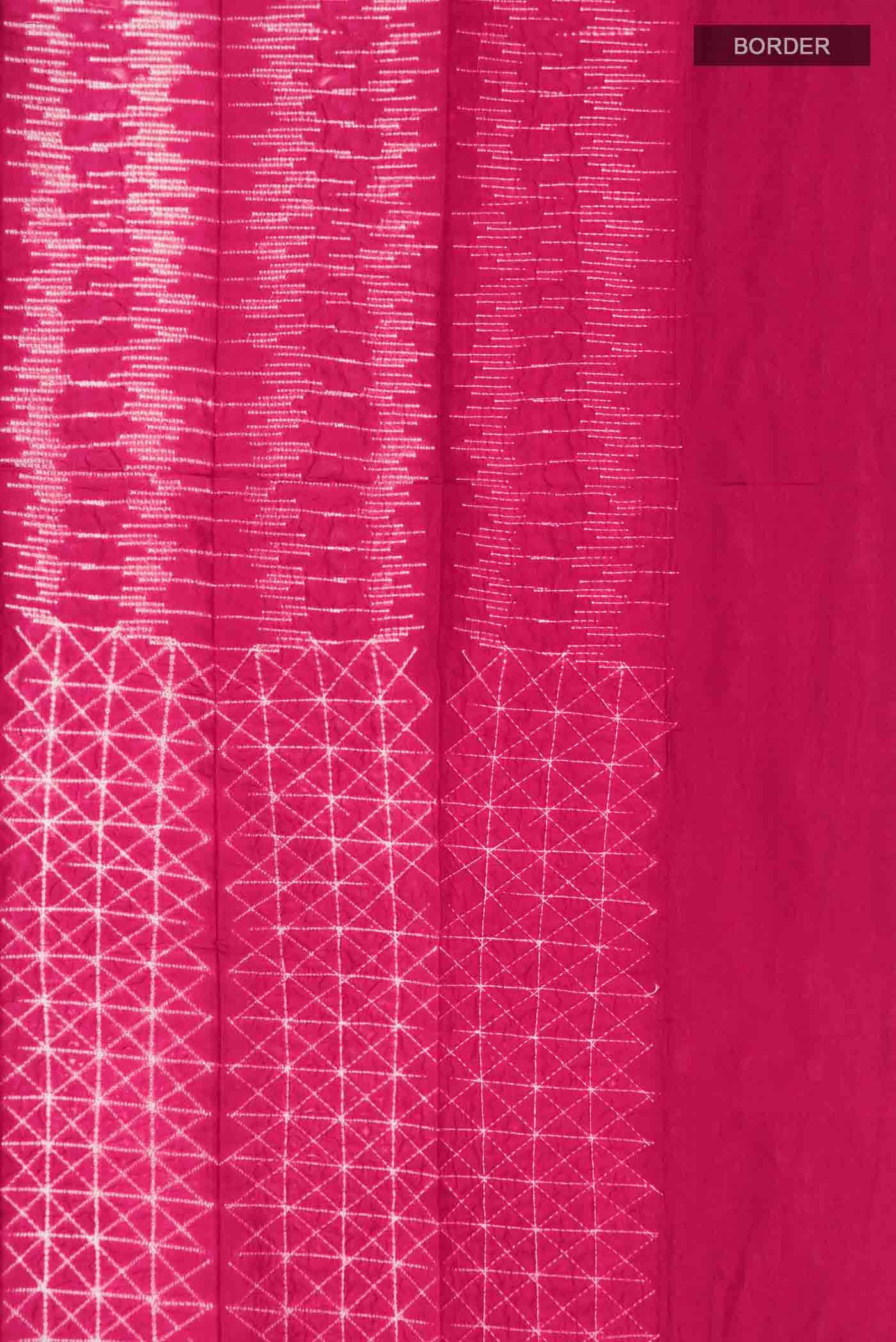 Red Tussar Silk Saree
