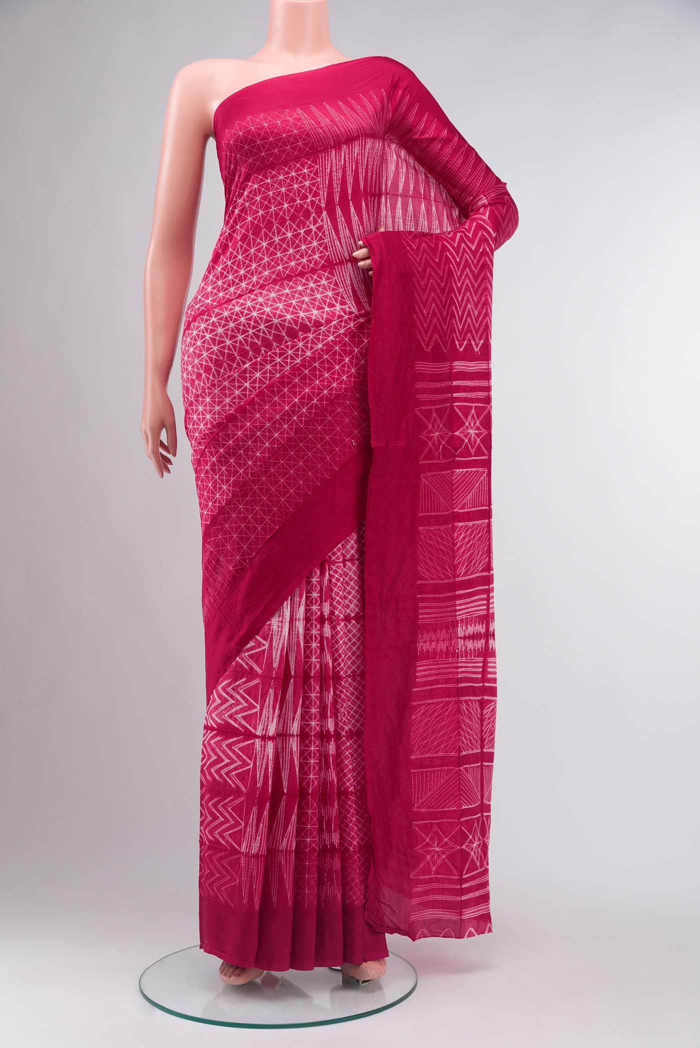 Red Tussar Silk Saree