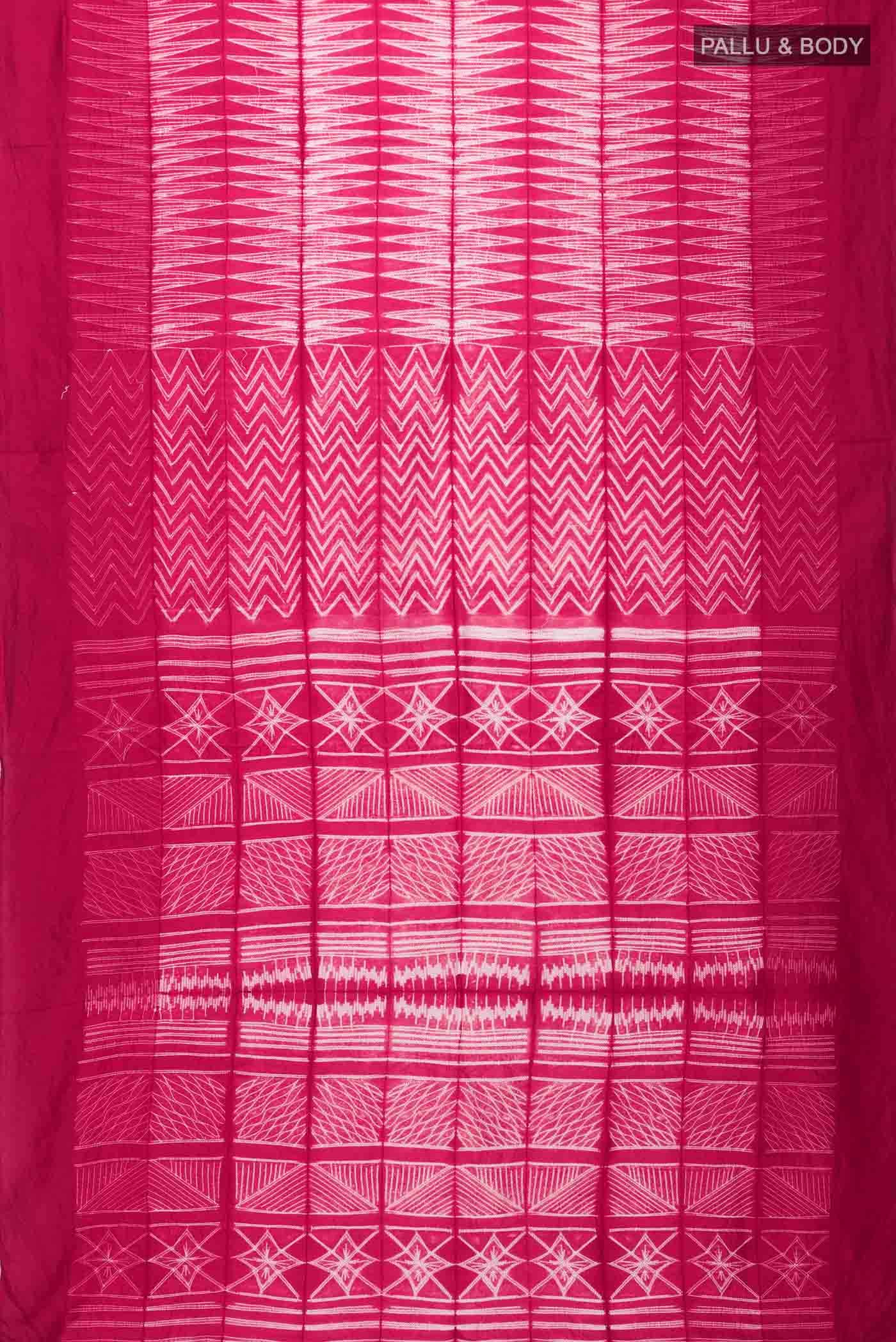 Red Tussar Silk Saree