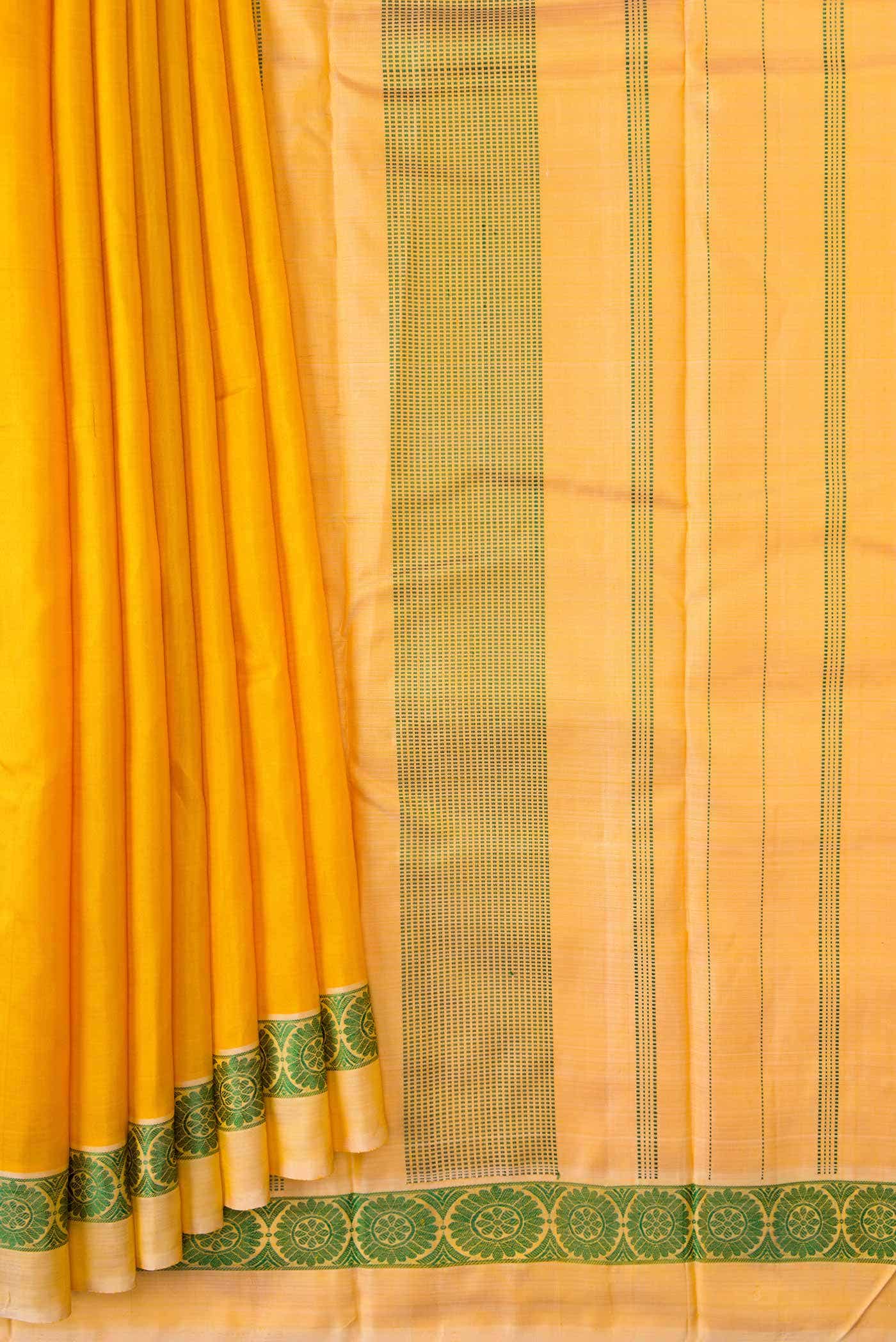 Yellow Kanchipuram Silk Saree