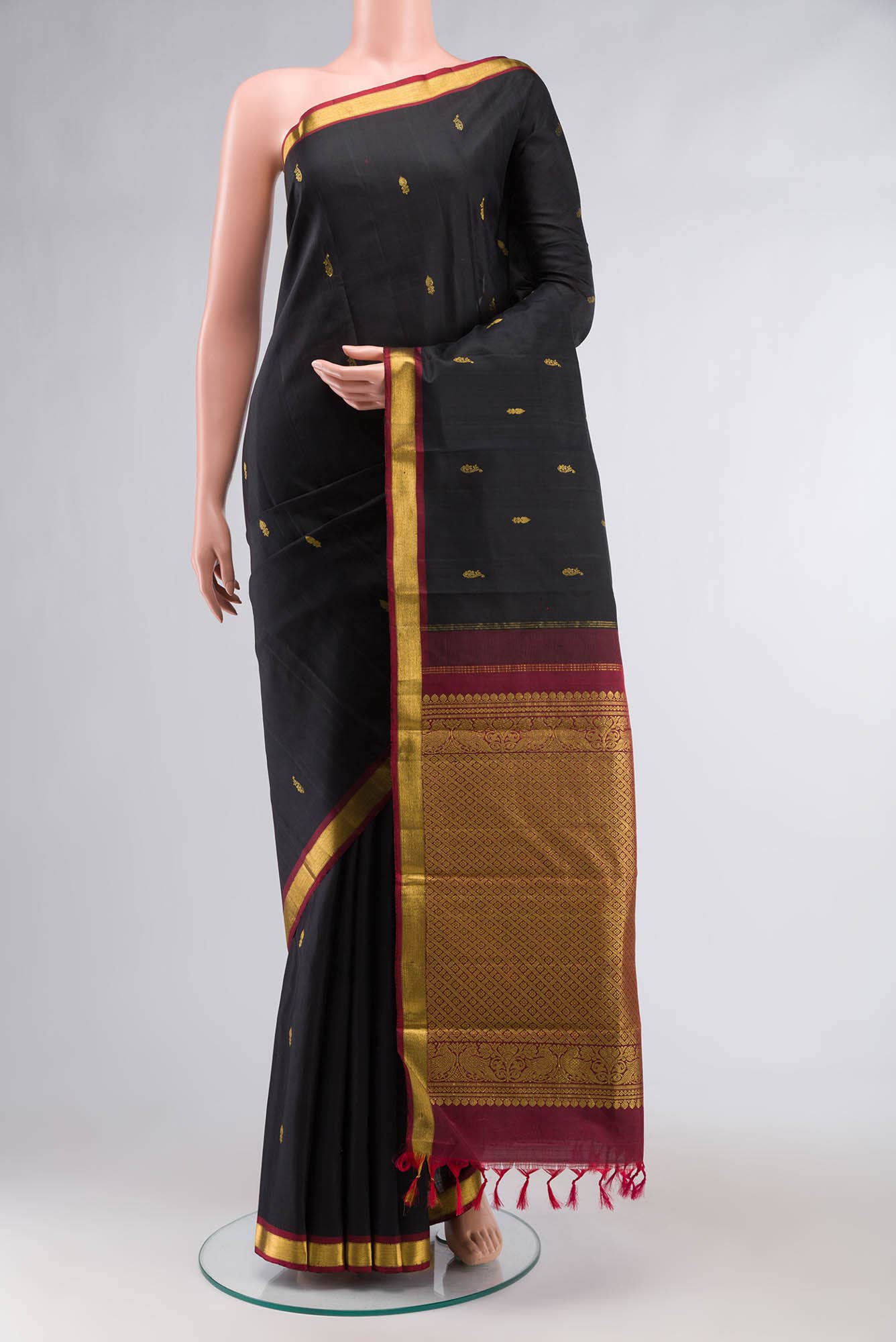 Black Kanchipuram Silk Saree
