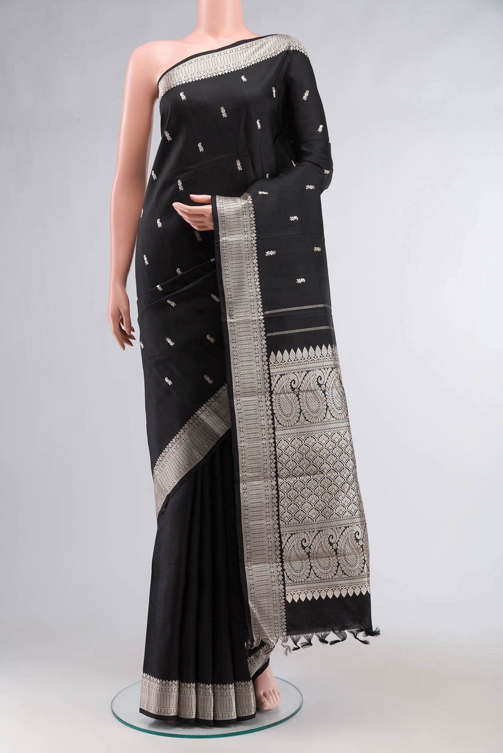 Black Kanchipuram Silk Saree