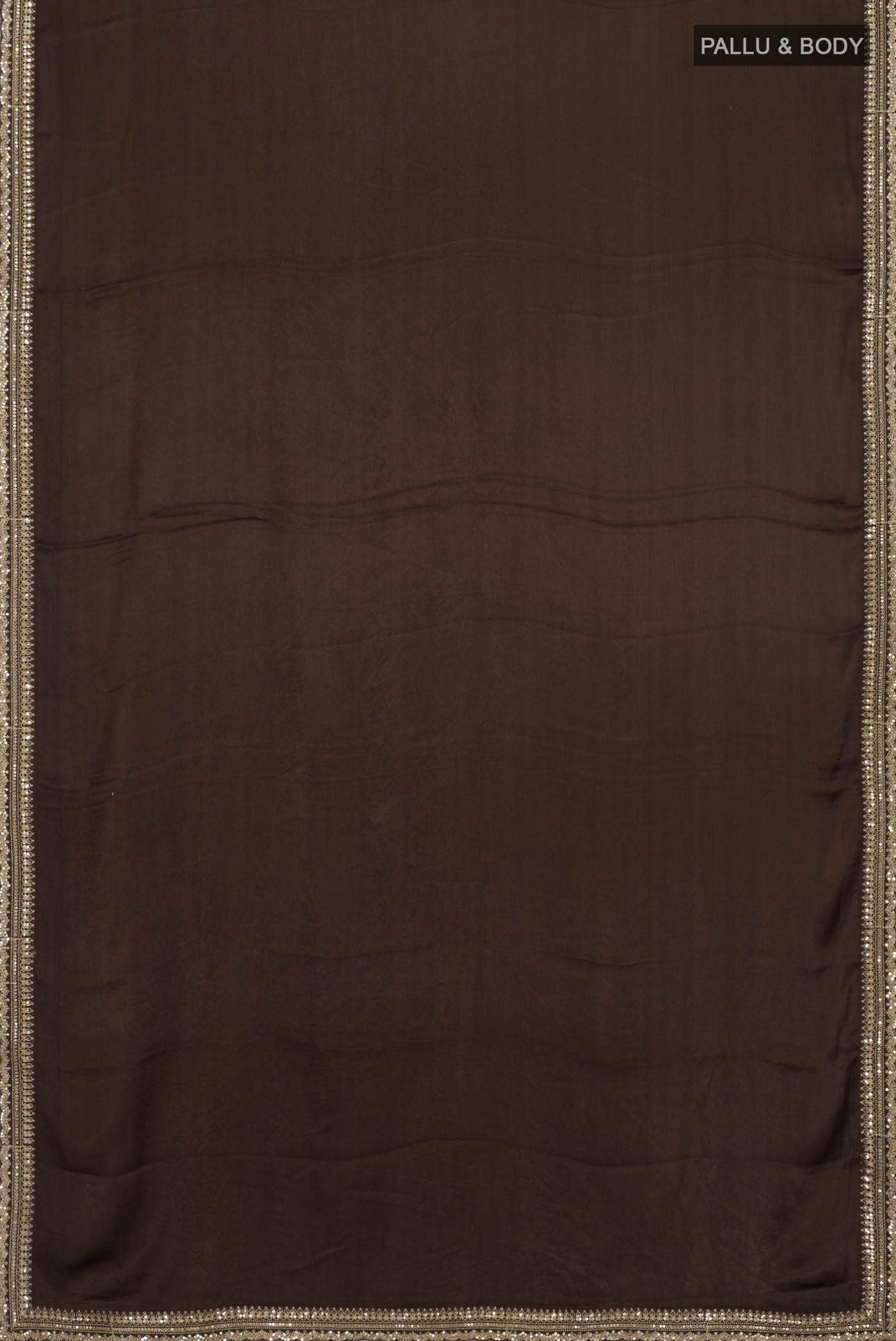 Coffee Brown Satin Silk Saree