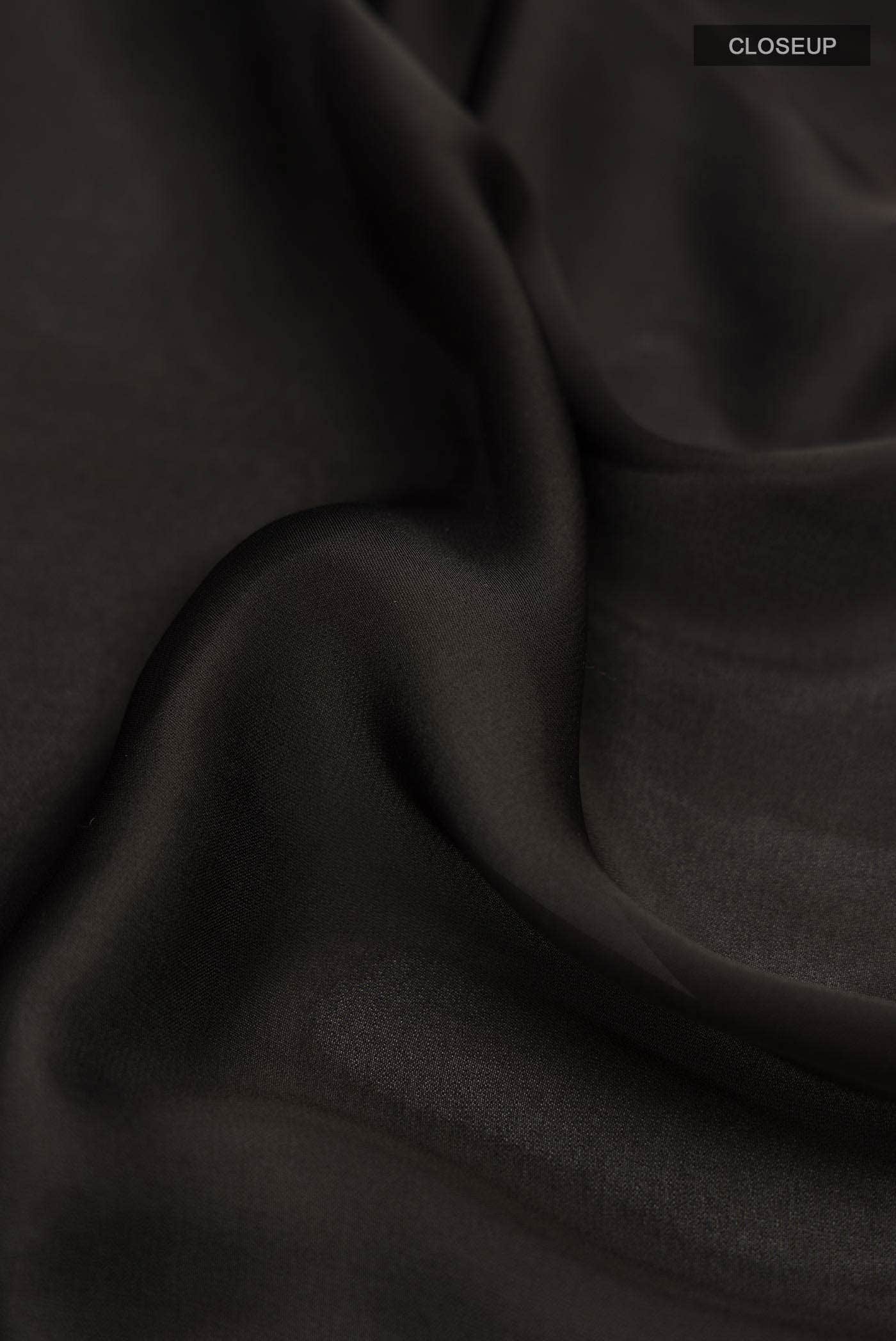 Black Satin Crepe Saree