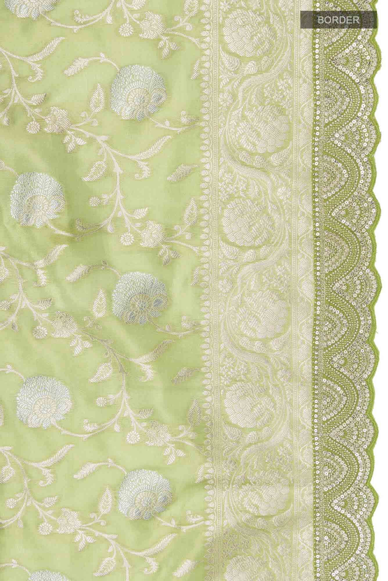 Green Blended Banarasi Tissue Silk Saree