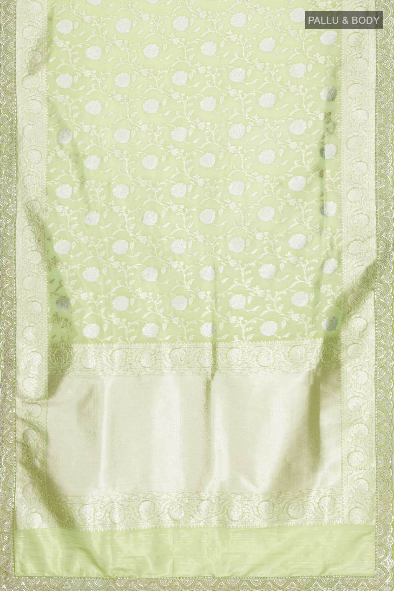 Green Blended Banarasi Tissue Silk Saree