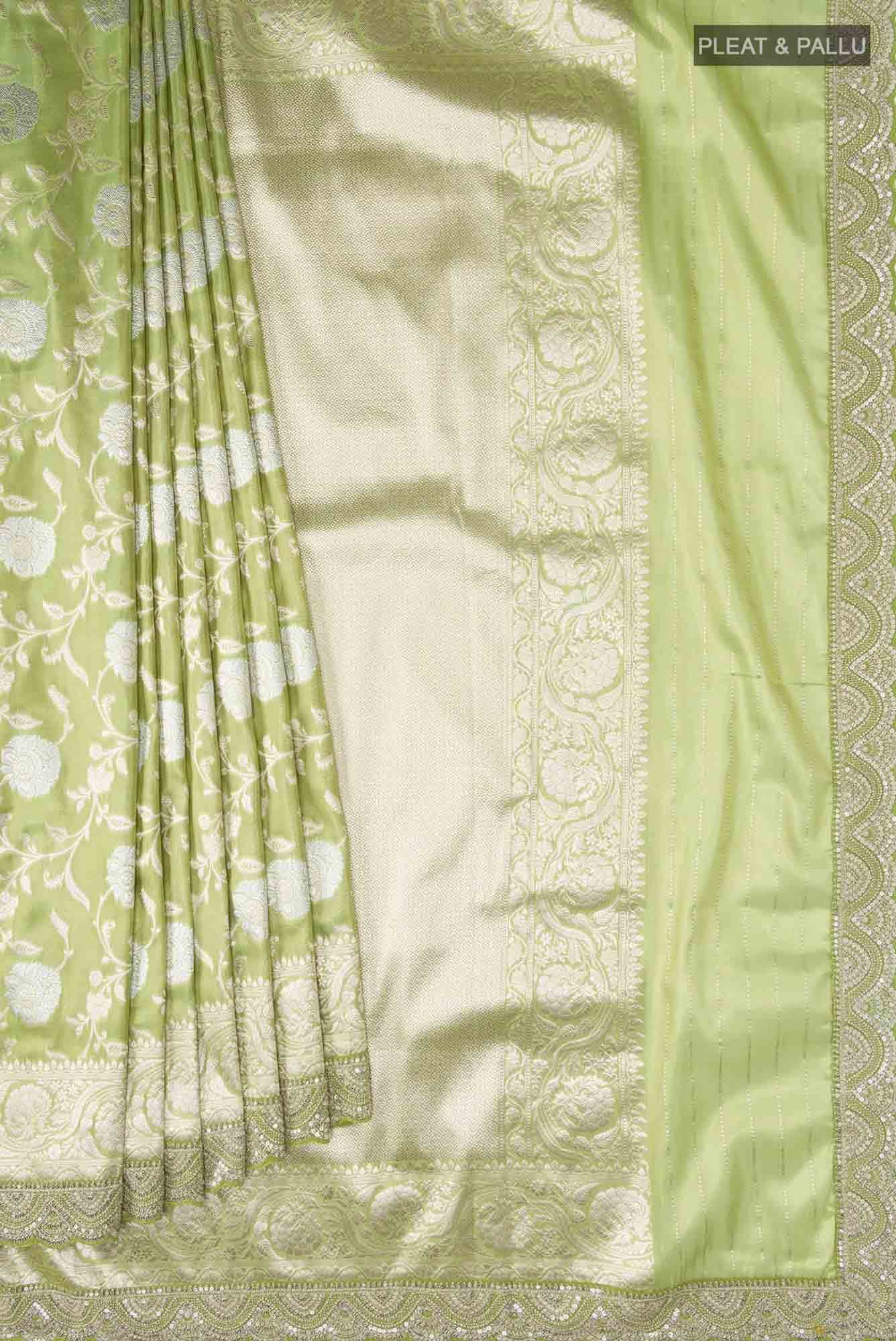 Green Blended Banarasi Tissue Silk Saree