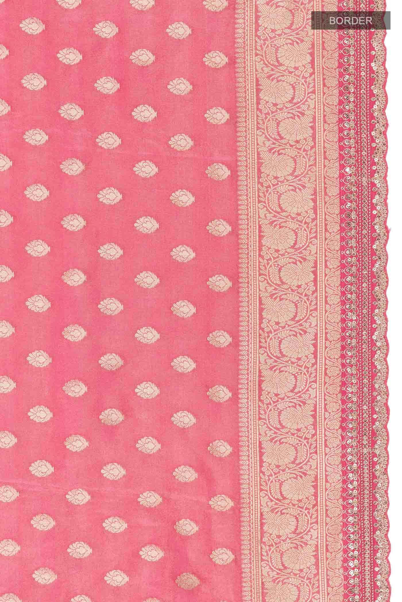 Pink Banarasi Silk Saree