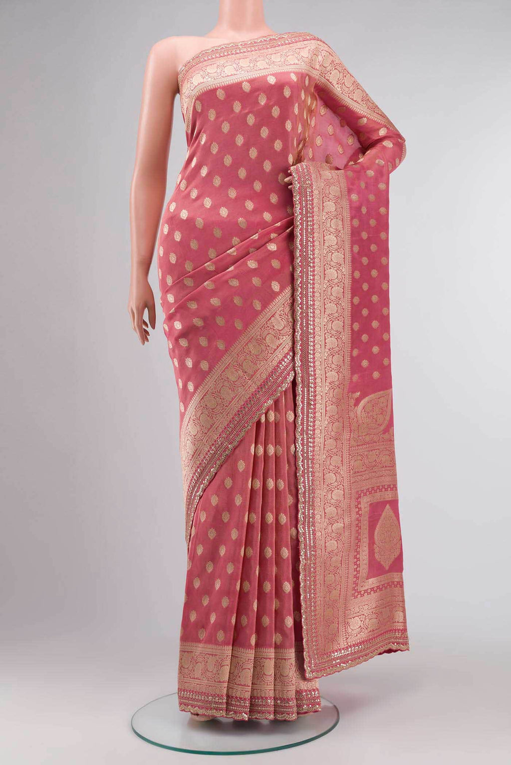 Pink Banarasi Silk Saree