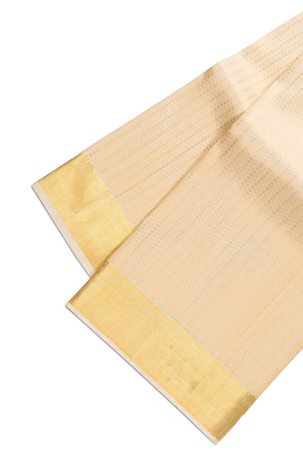 Gold Silk Dhoti With Angavastram (8X4) Muzham