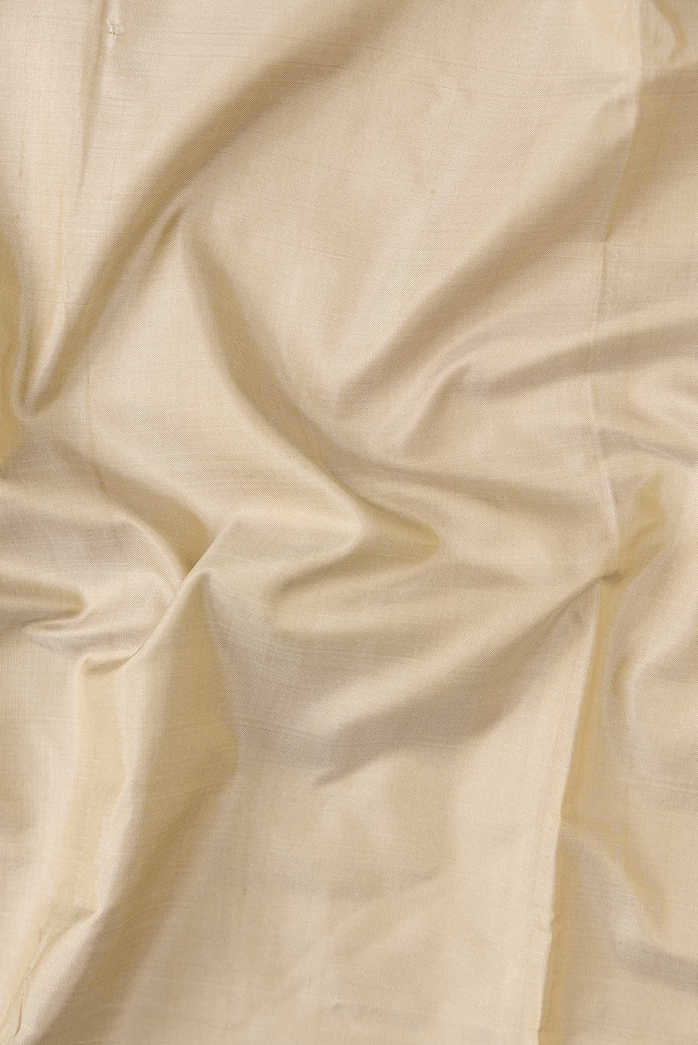 Beige Silk Dhoti With Angavastram (8X4) Muzham