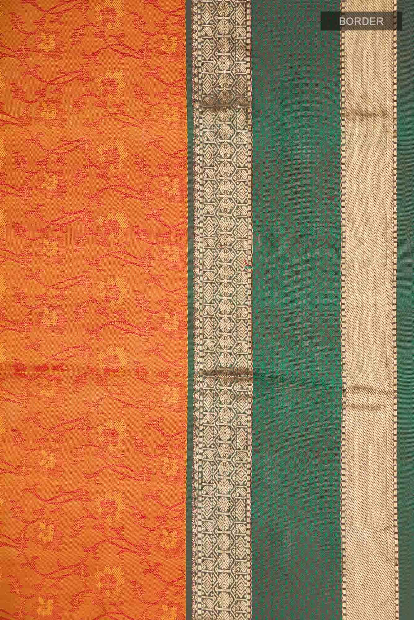 Mustard Kanchipuram Silk Saree