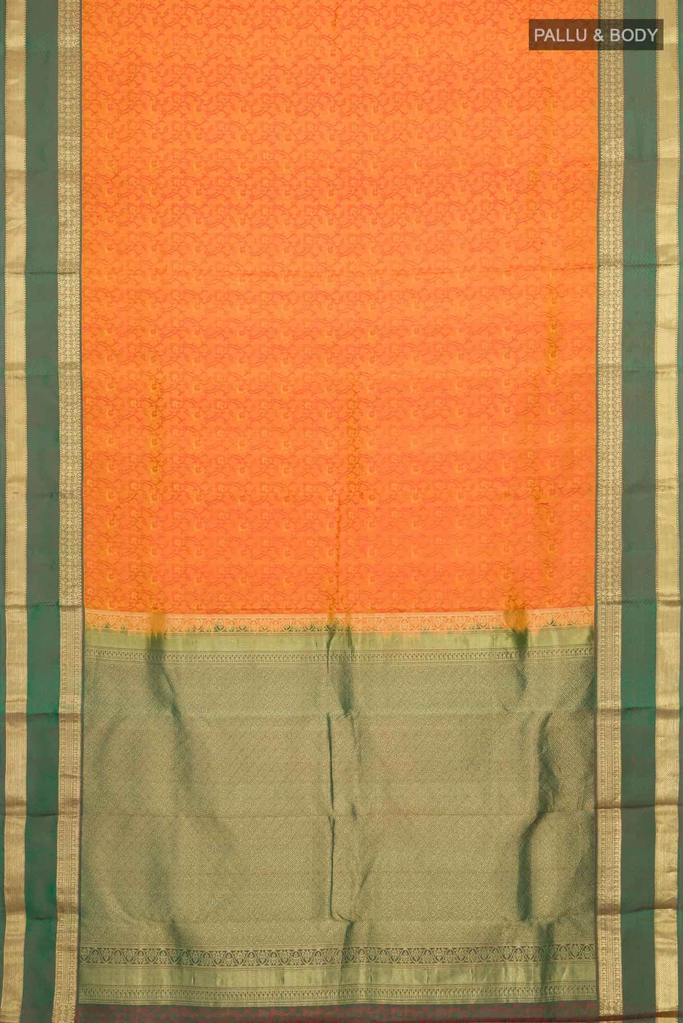 Mustard Kanchipuram Silk Saree