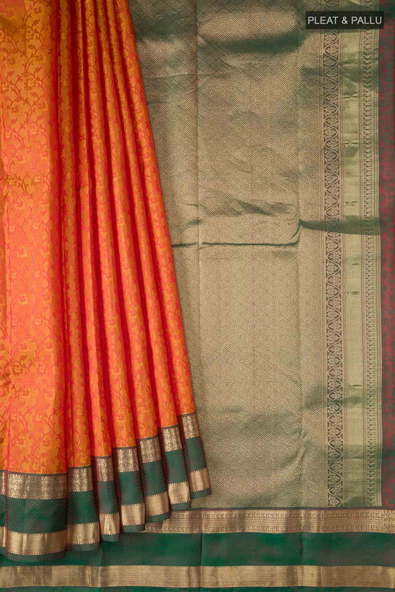 Mustard Kanchipuram Silk Saree