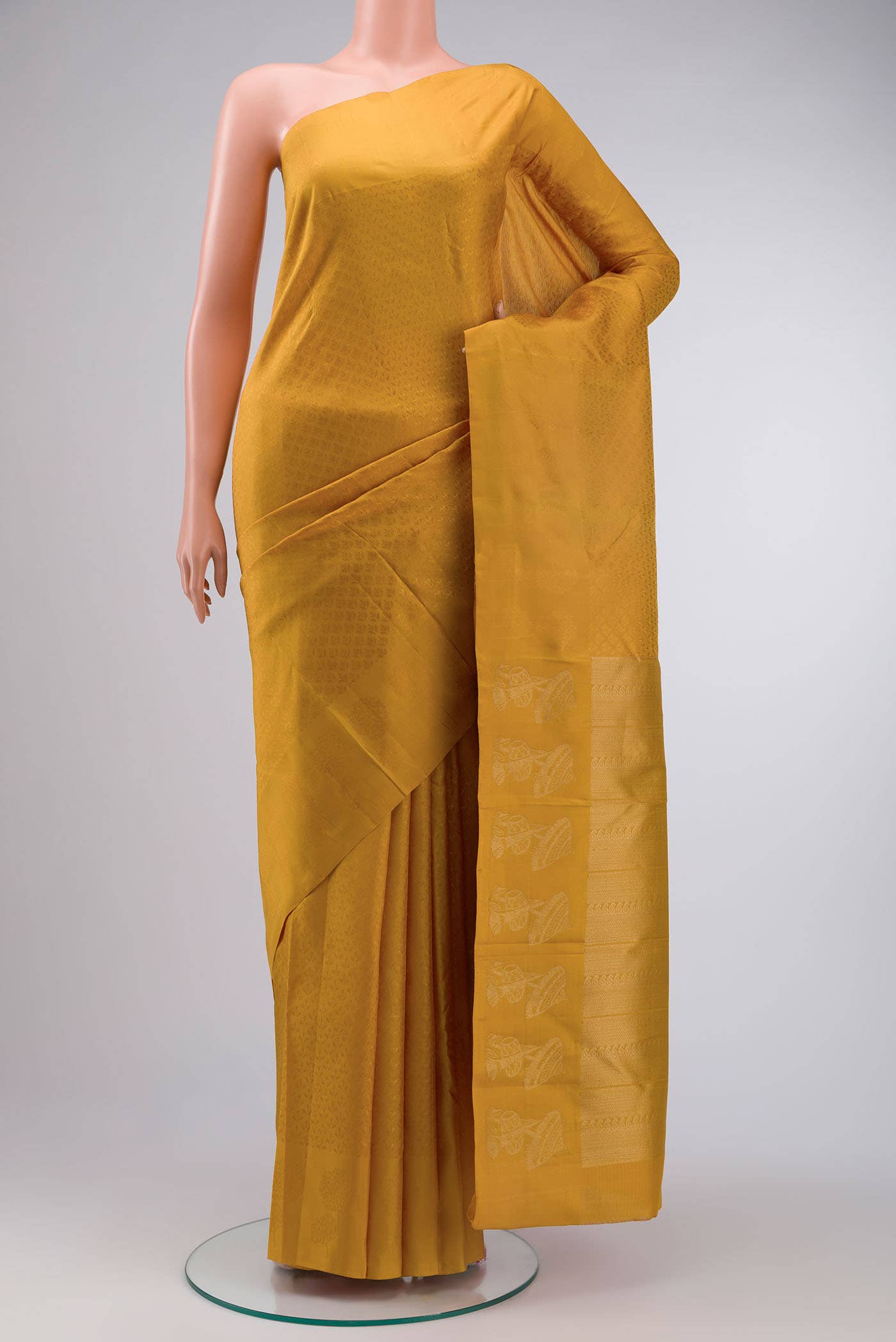 Yellow Kanchipuram Silk Saree