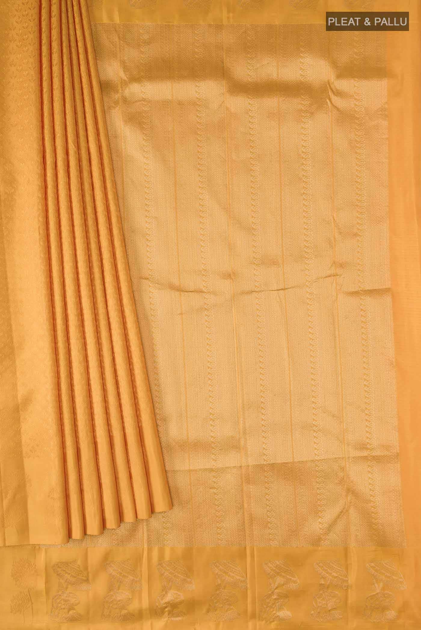 Yellow Kanchipuram Silk Saree