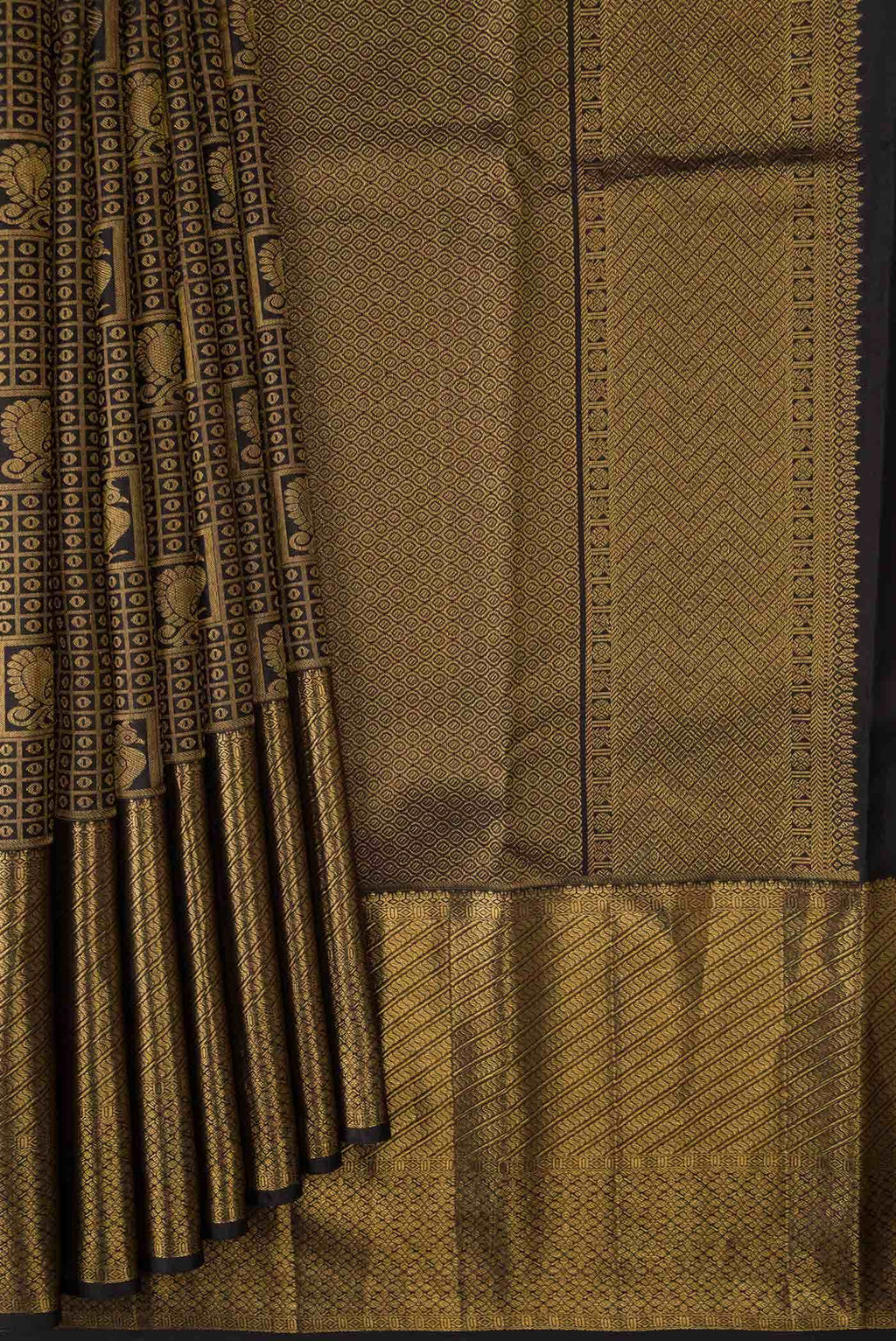 Black Kanchipuram Silk Saree