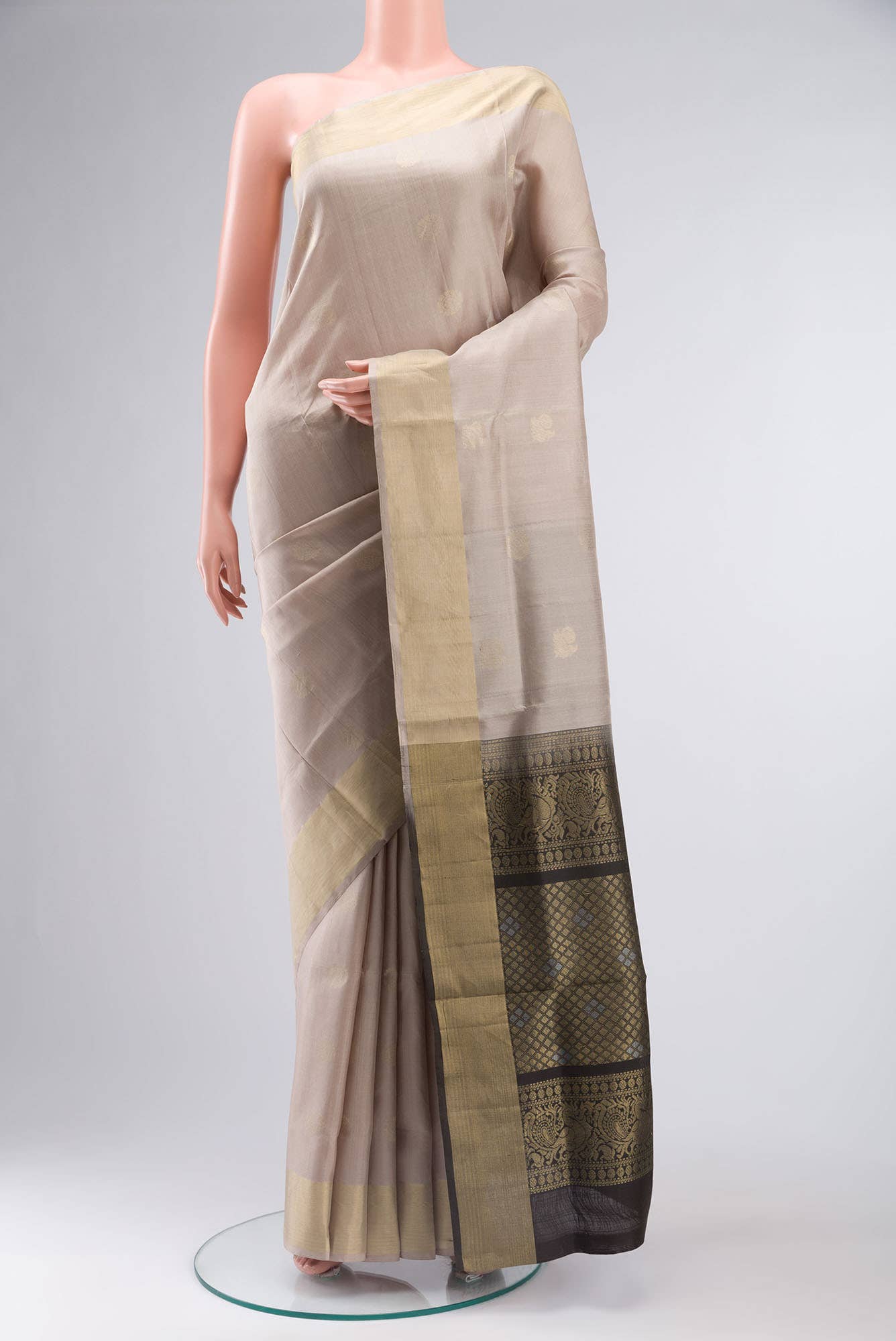 Beige Soft Silk Saree