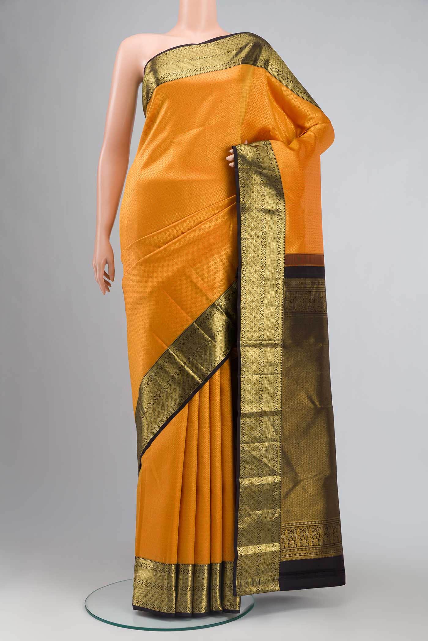Orange Kanchipuram Silk Saree