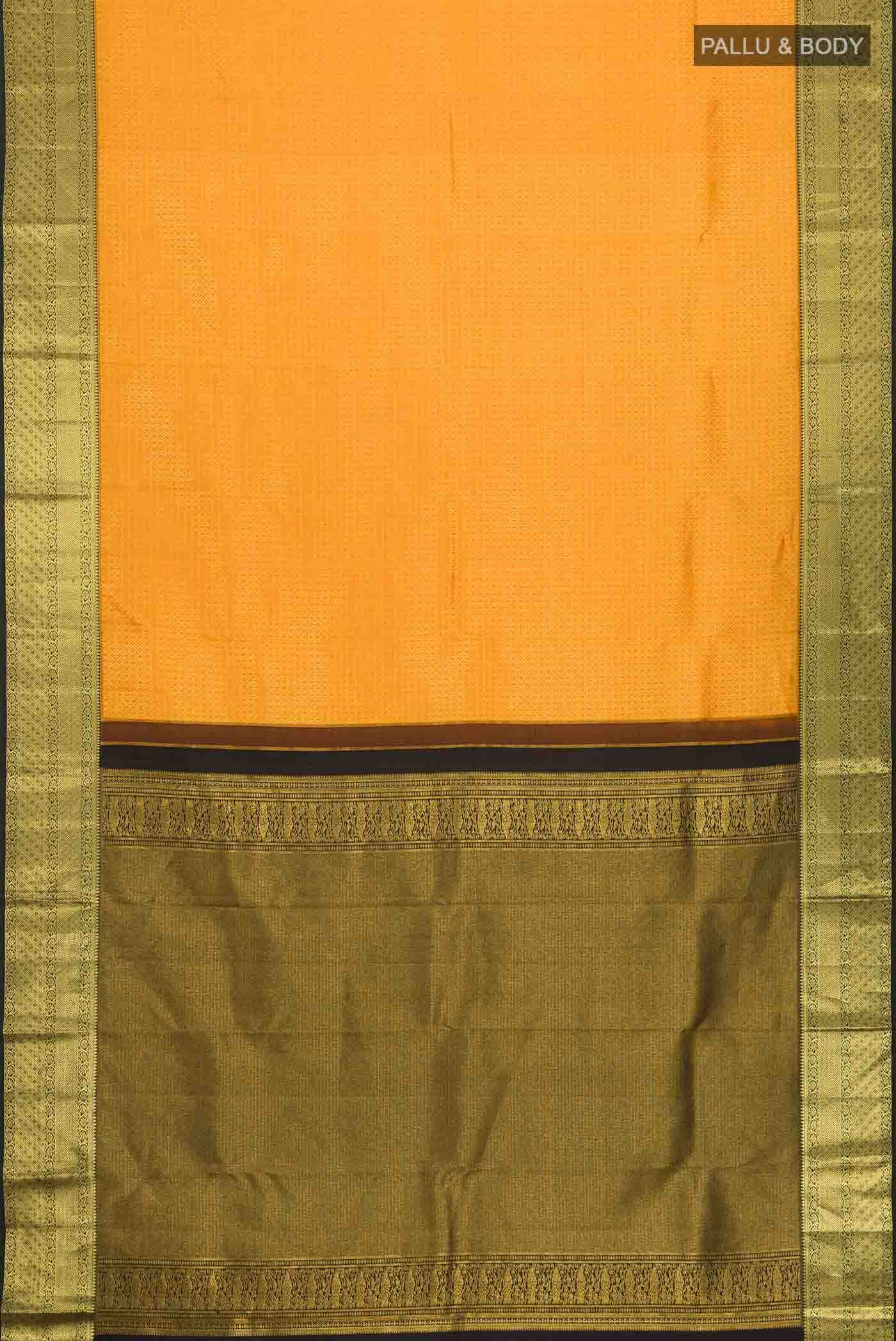 Orange Kanchipuram Silk Saree