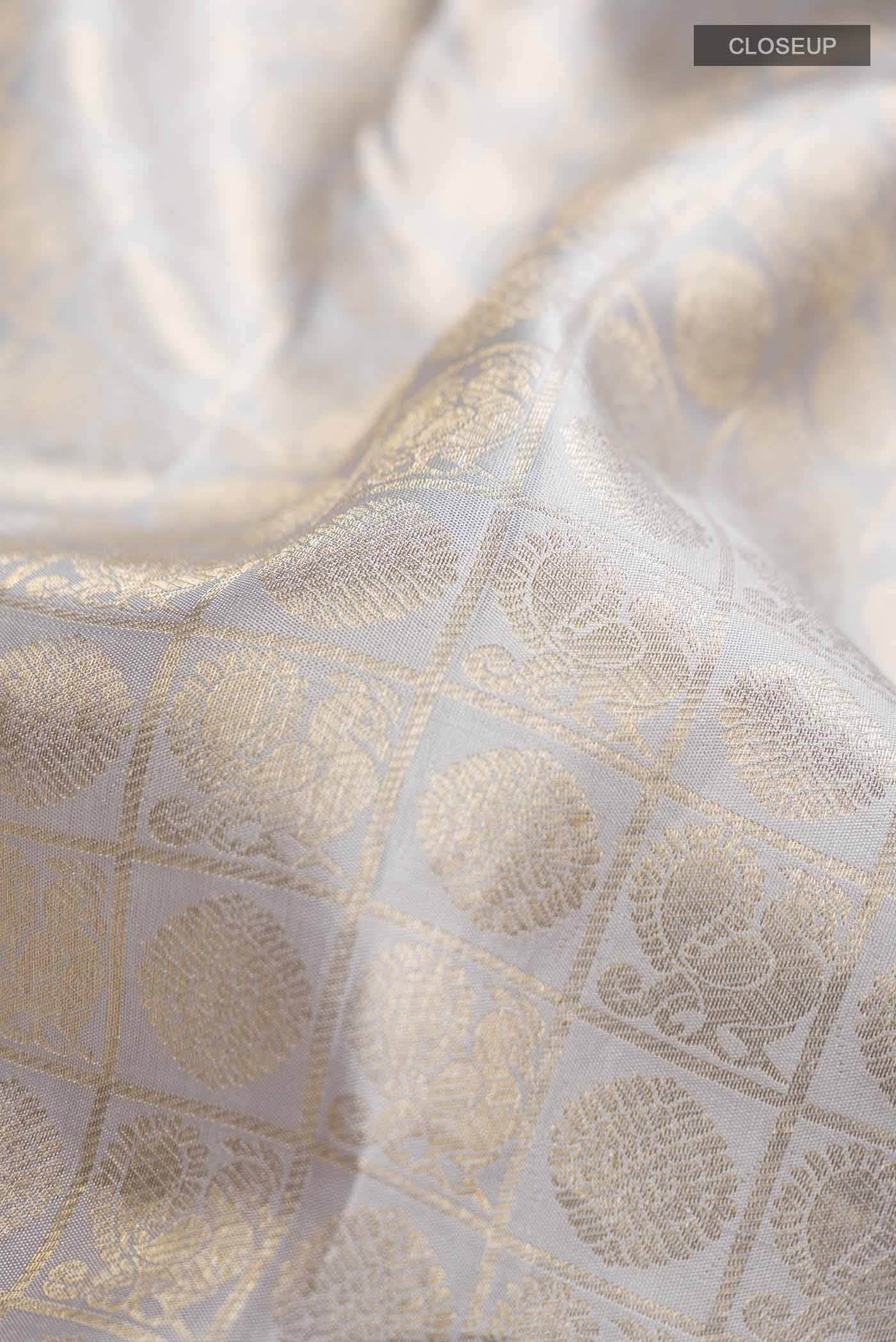 Grey Kanchipuram Silk Saree