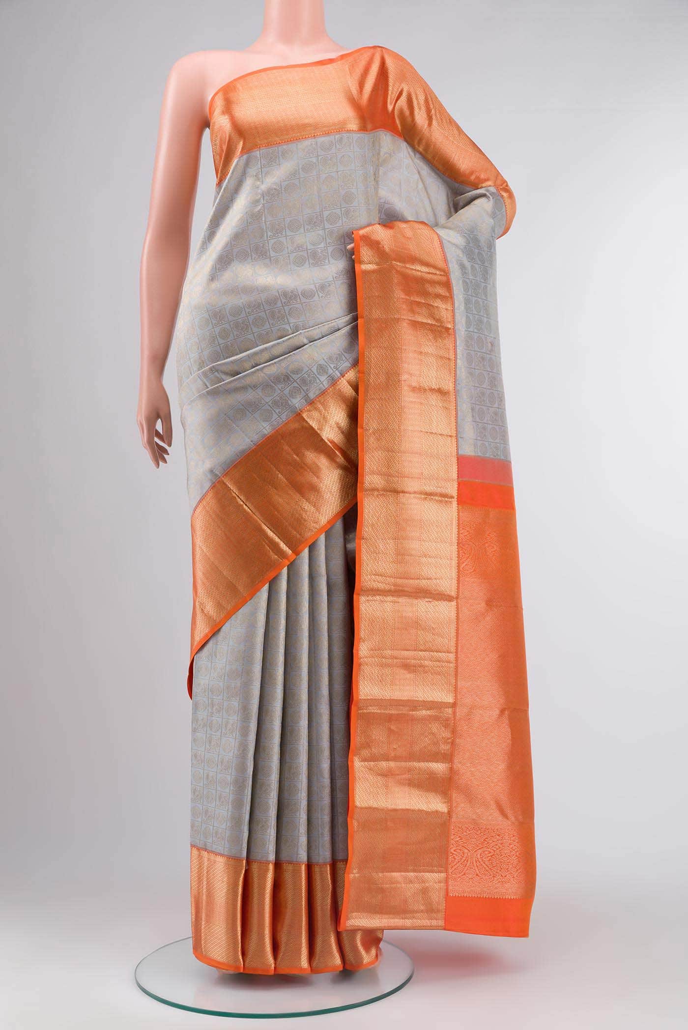 Grey Kanchipuram Silk Saree