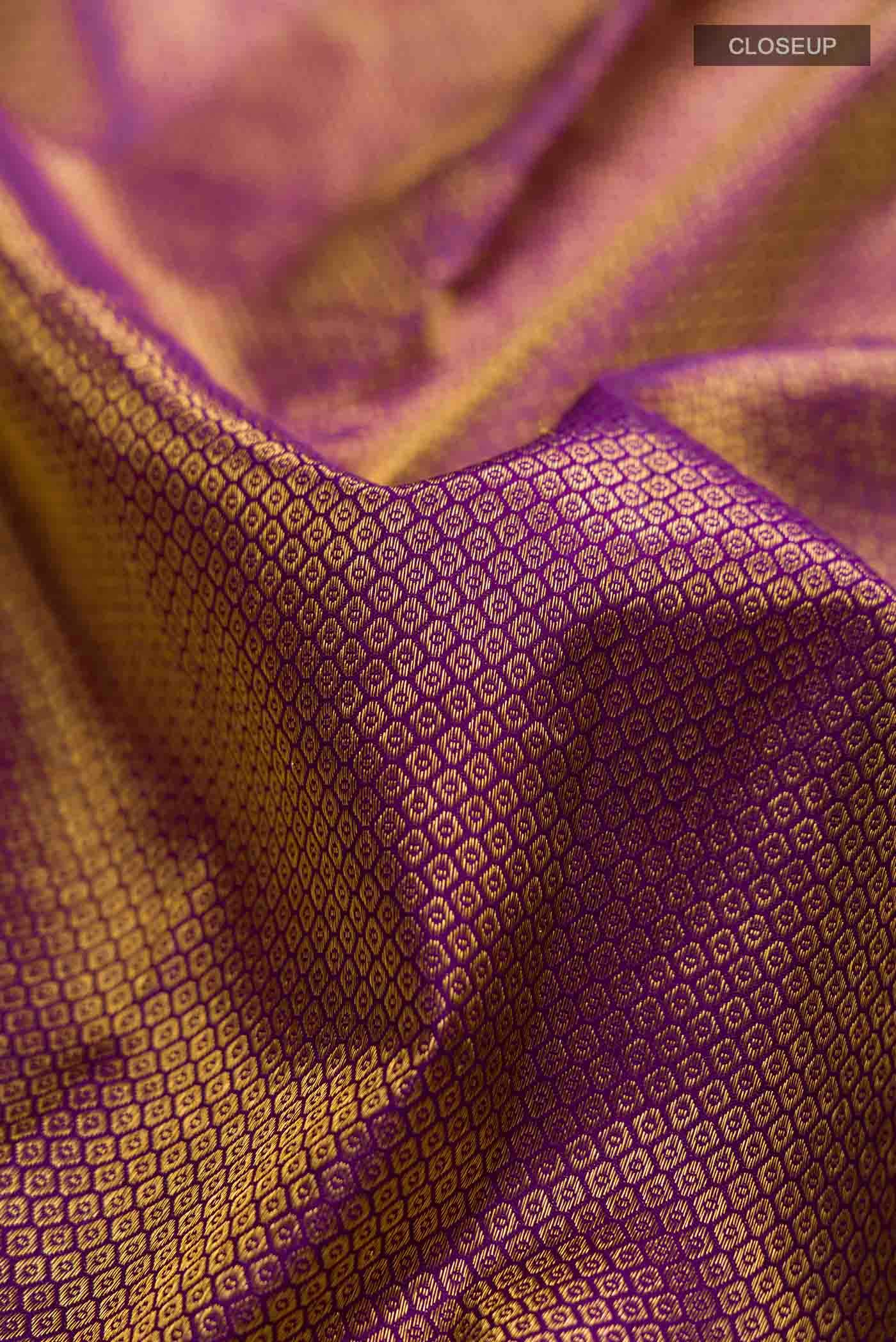 Purple Kanchipuram Silk Saree