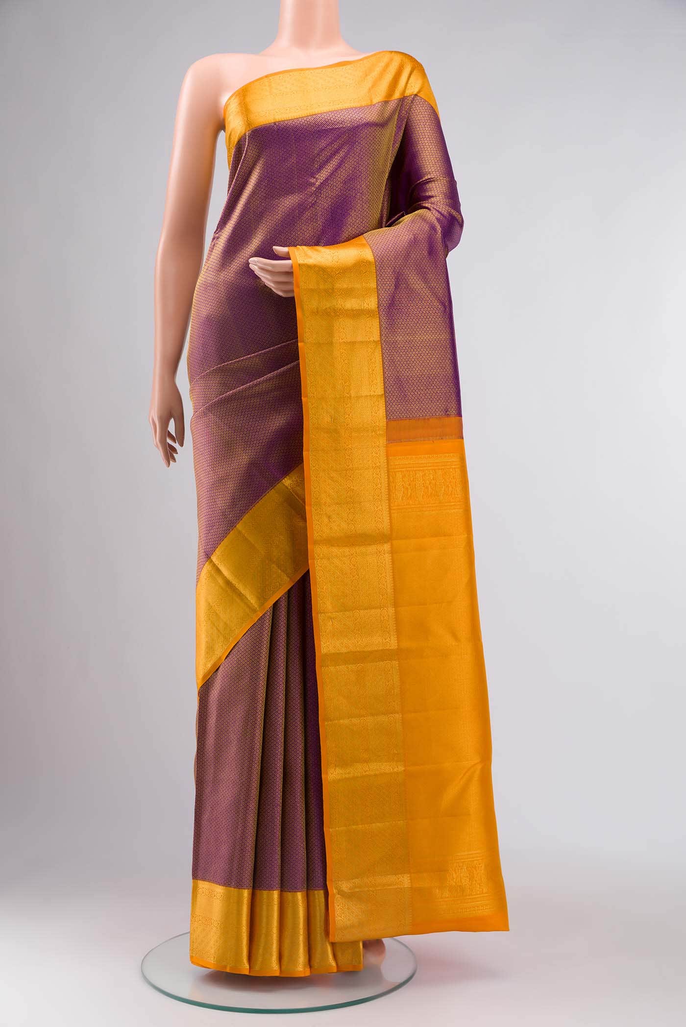 Purple Kanchipuram Silk Saree