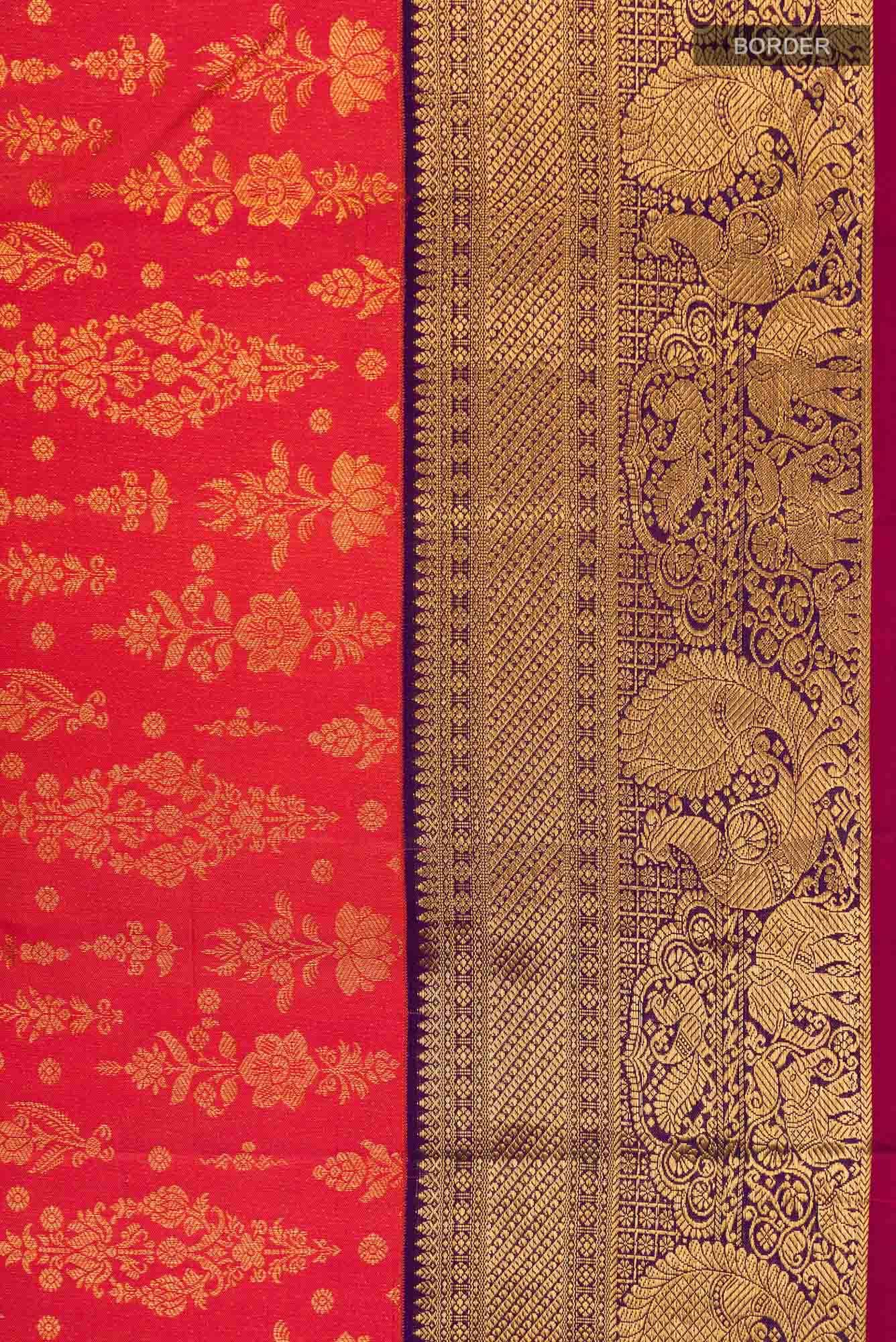 Orange Kanchipuram Silk Saree