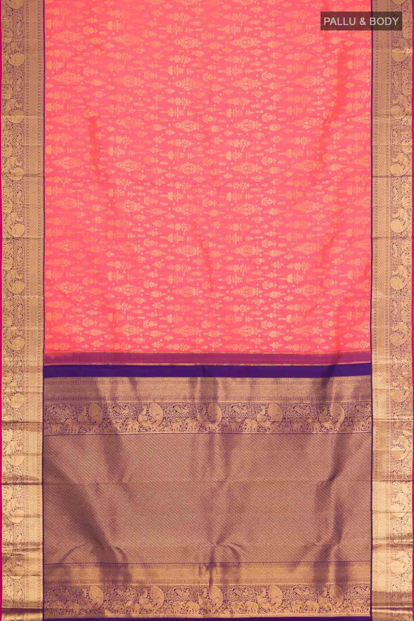 Orange Kanchipuram Silk Saree