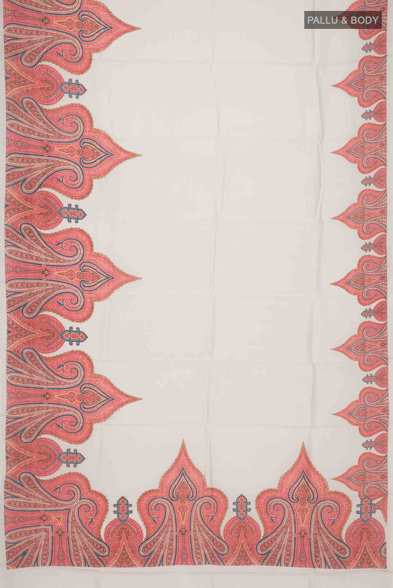 Grey Printed Silk Saree