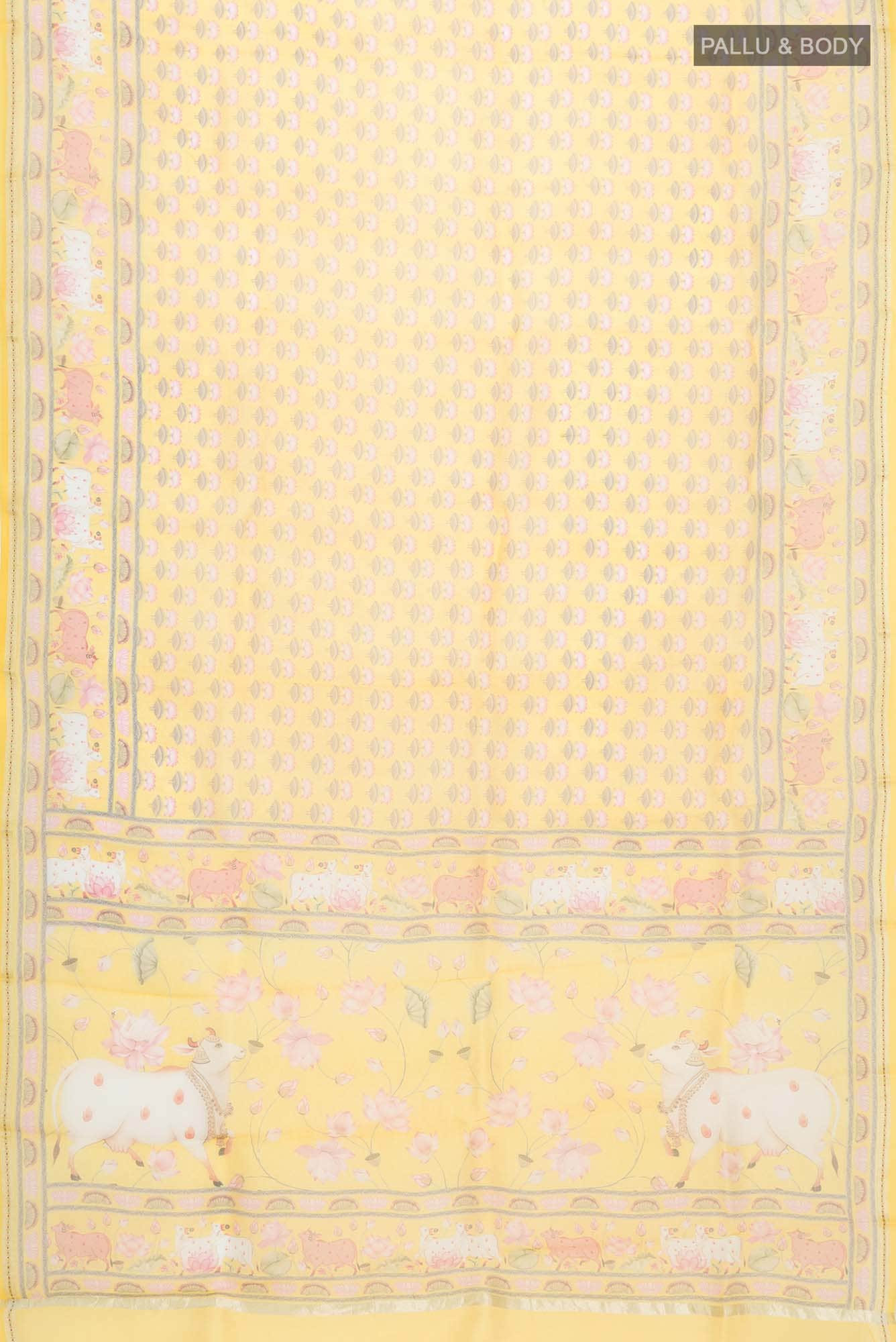 Yellow Organza Silk Saree