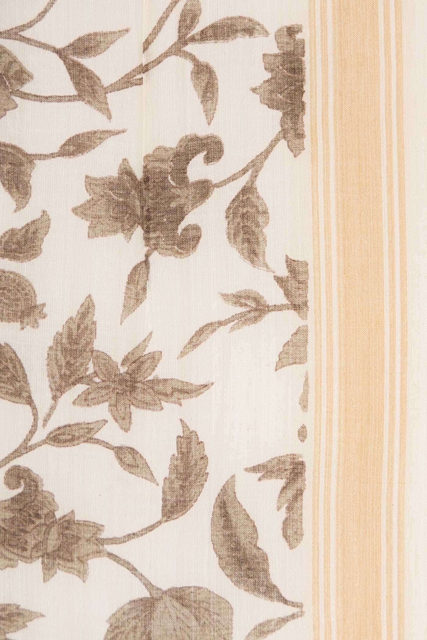 Off White Tussar Silk Saree