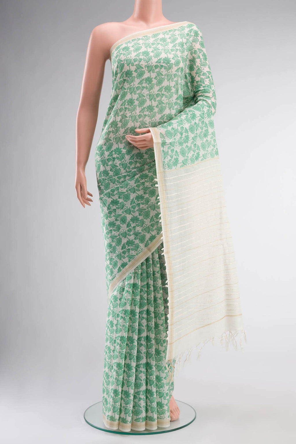 Off White Tussar Silk Saree