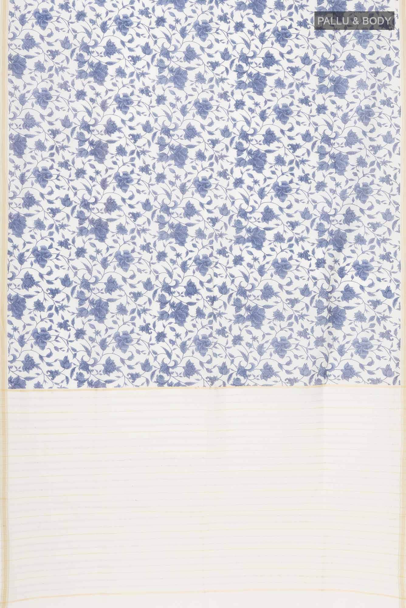 White Tussar Silk Saree